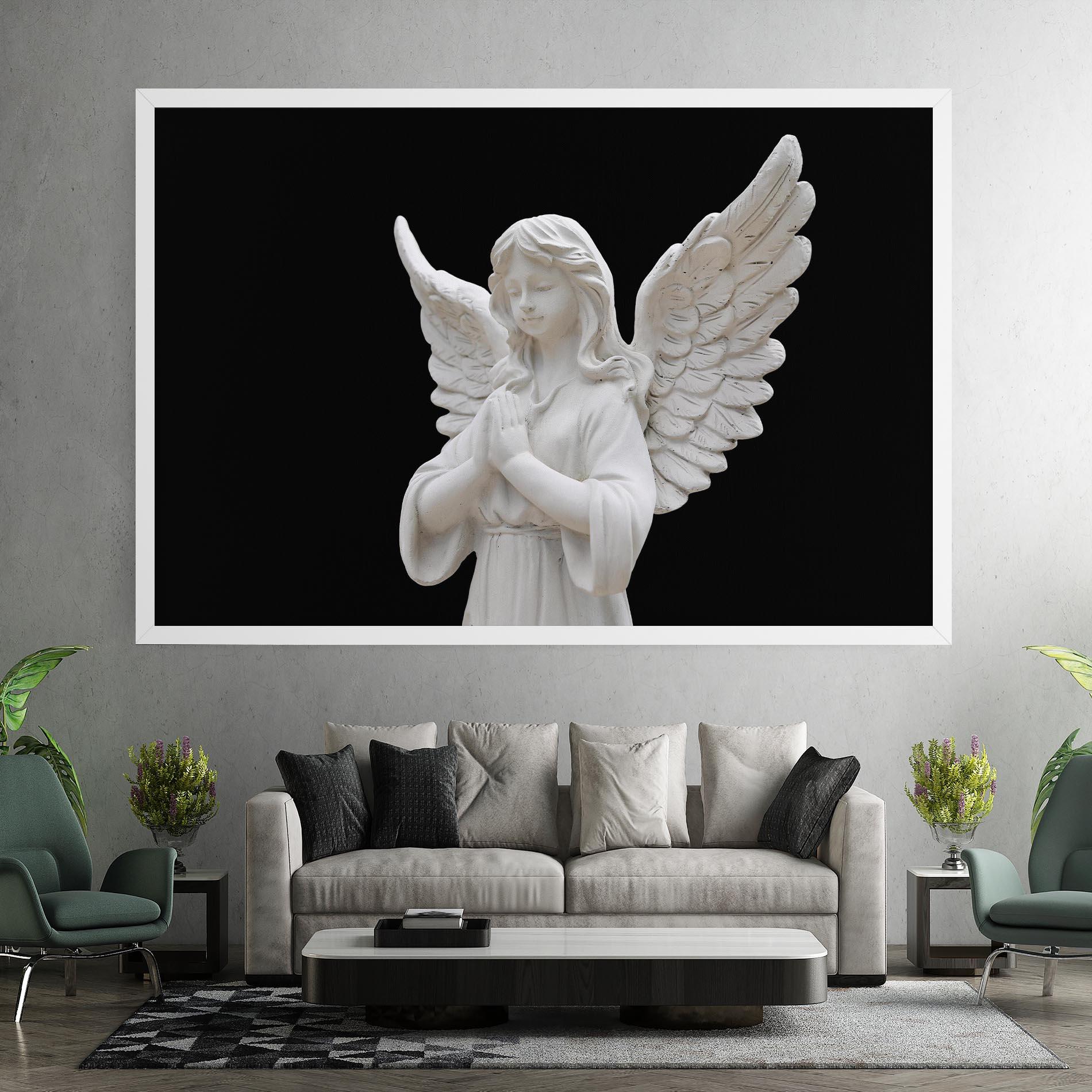 Leinwandbild Pretty Angel Statues mockup 7