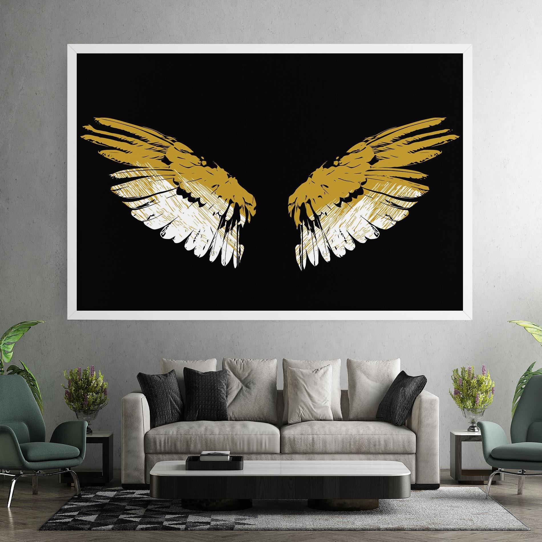 Leinwandbild White Yellow Wings mockup 7