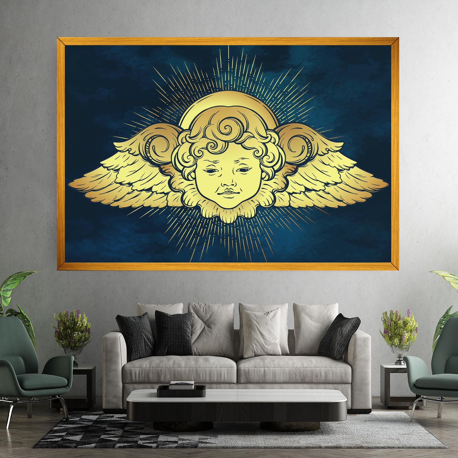Leinwandbild Angel Gold Head mockup 7
