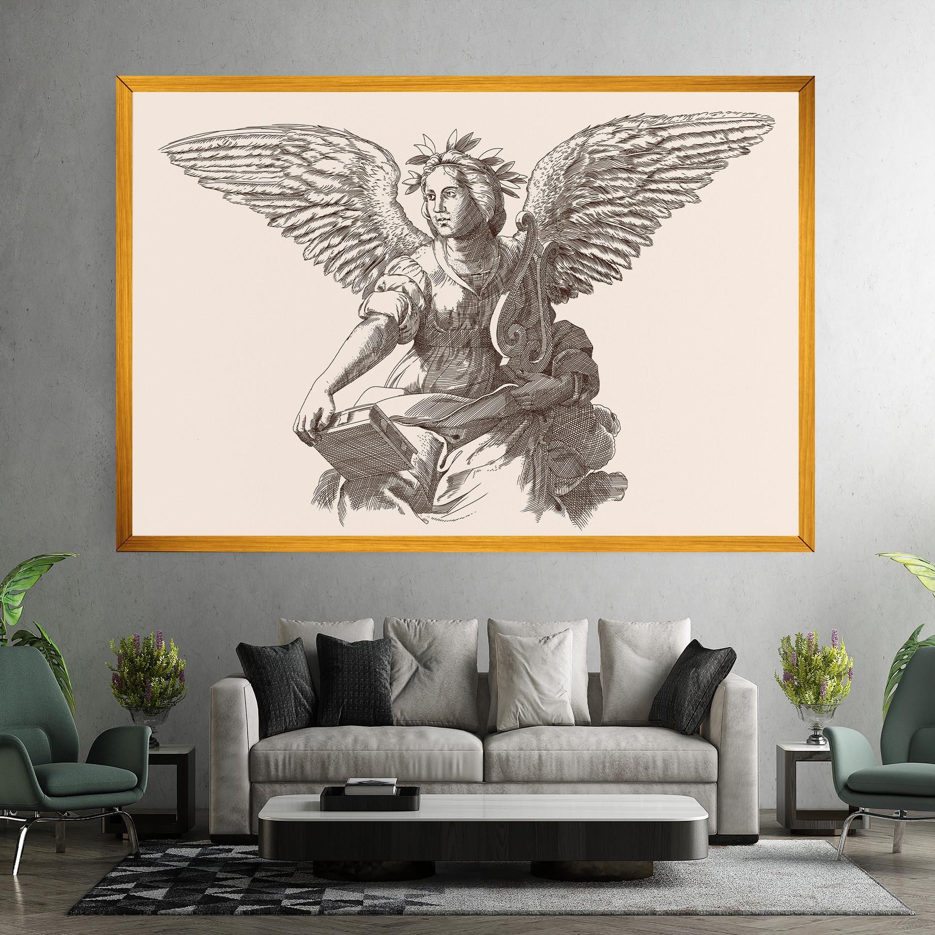 Leinwandbild Brown Line Angel mockup 7