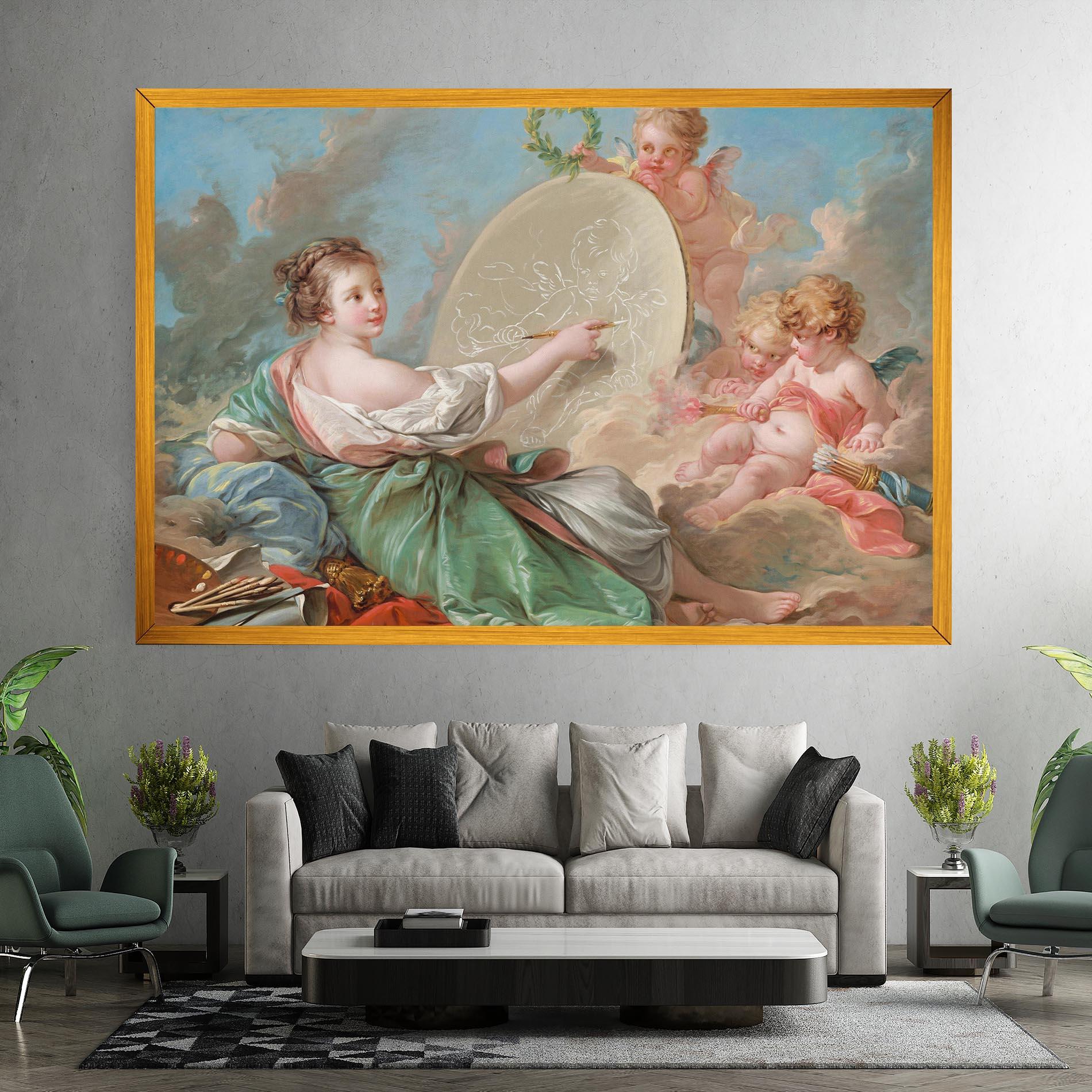 Leinwandbild Painting Cute Angels mockup 7