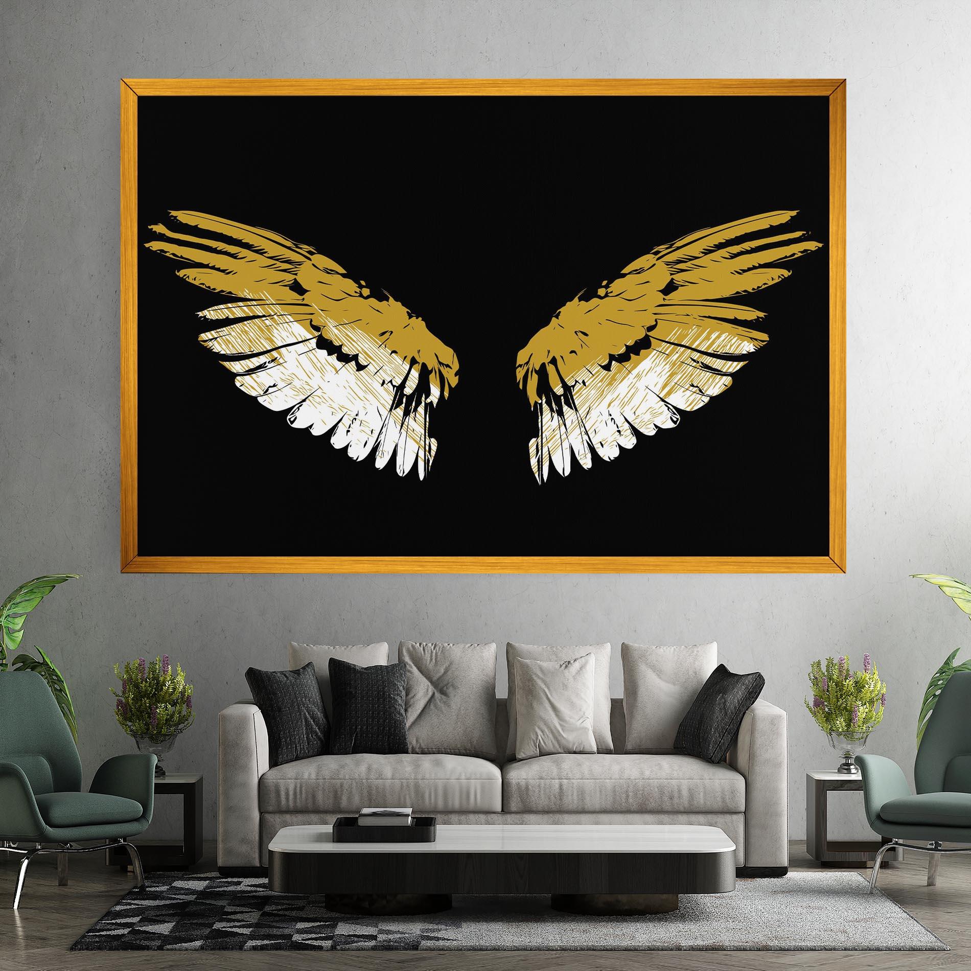 Leinwandbild White Yellow Wings mockup 7