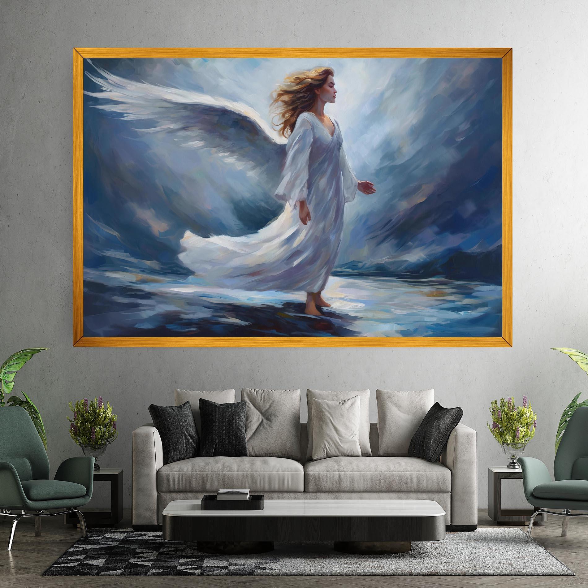 Leinwandbild Wind Angel Woman mockup 7