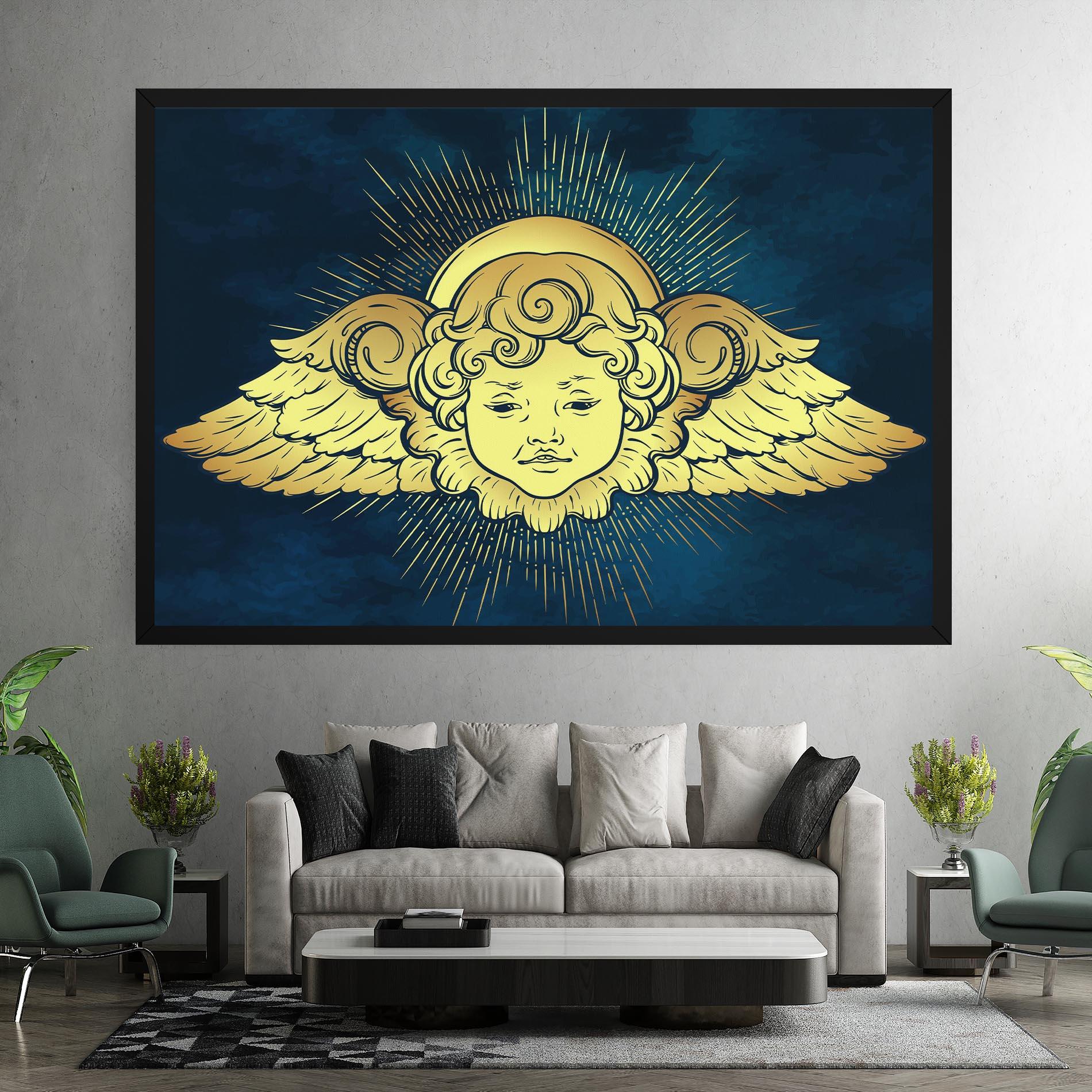 Leinwandbild Angel Gold Head mockup 7