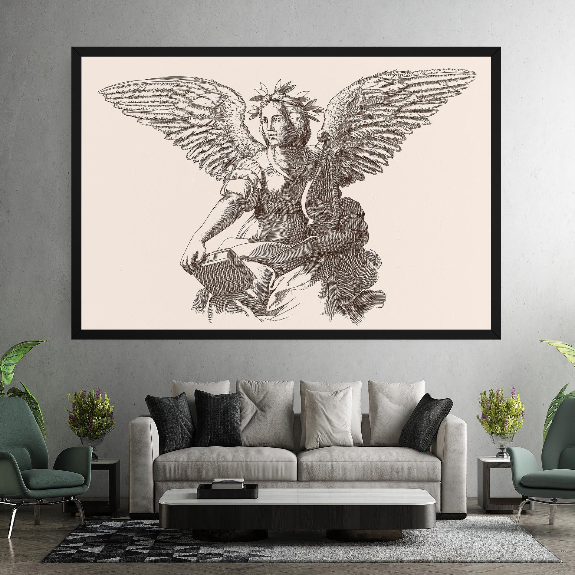 Leinwandbild Brown Line Angel mockup 7