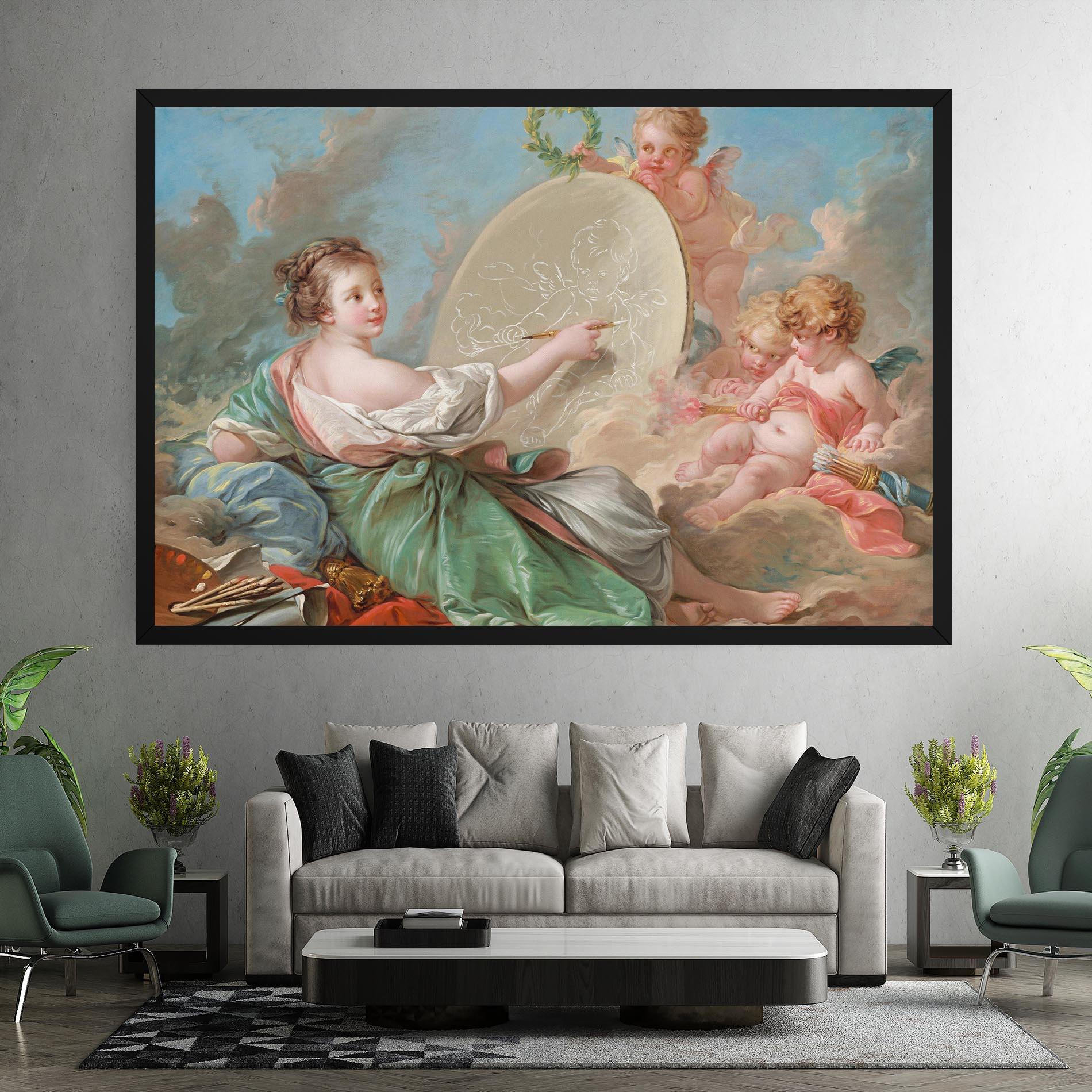 Leinwandbild Painting Cute Angels mockup 7
