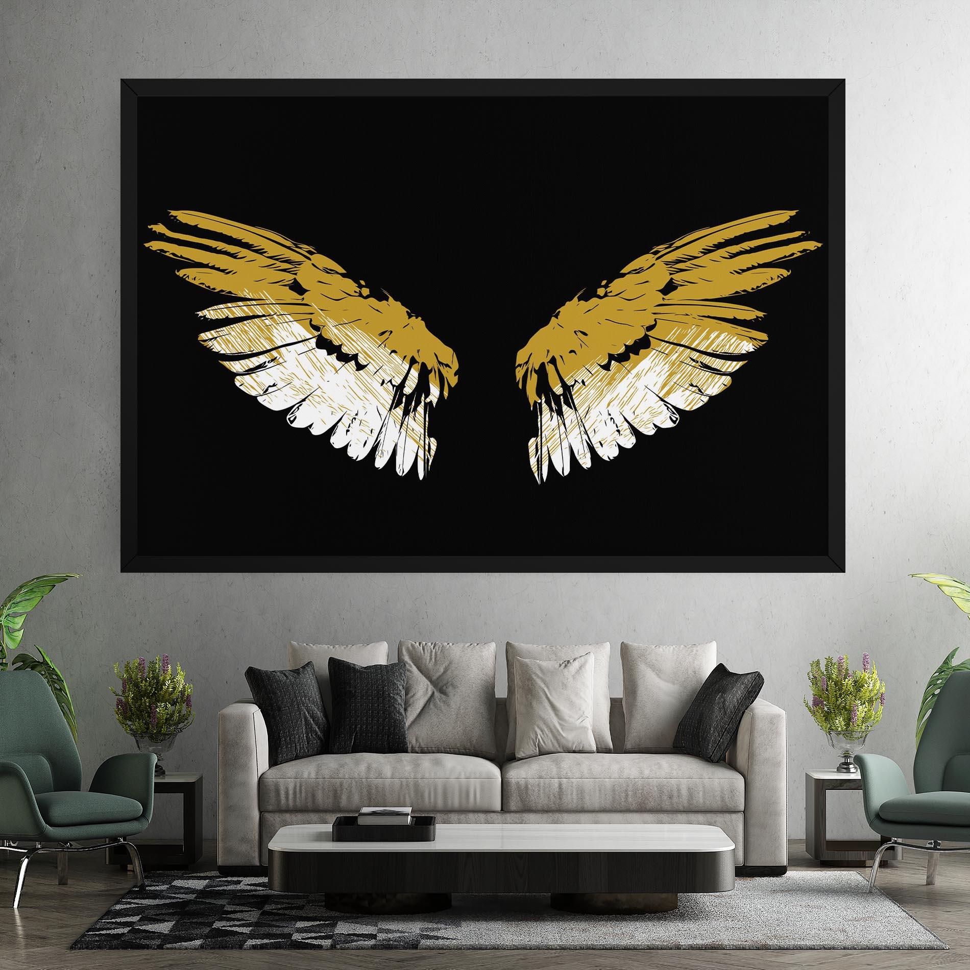 Leinwandbild White Yellow Wings mockup 7