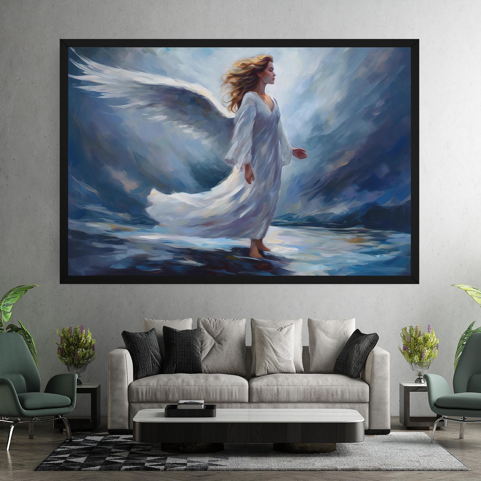 Leinwandbild Wind Angel Woman mockup 7