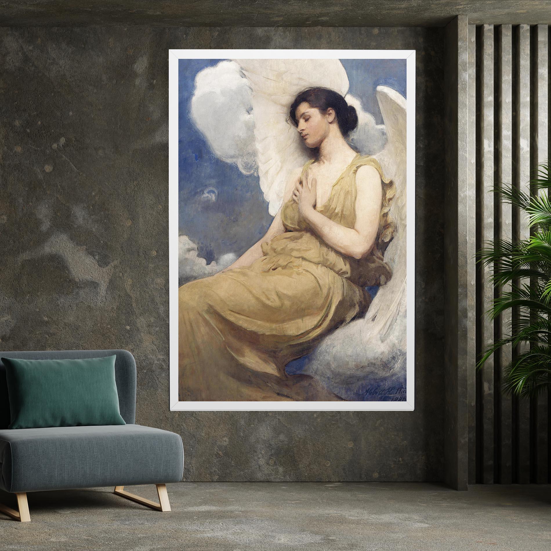 Leinwandbild Angel Woman Painting mockup 7