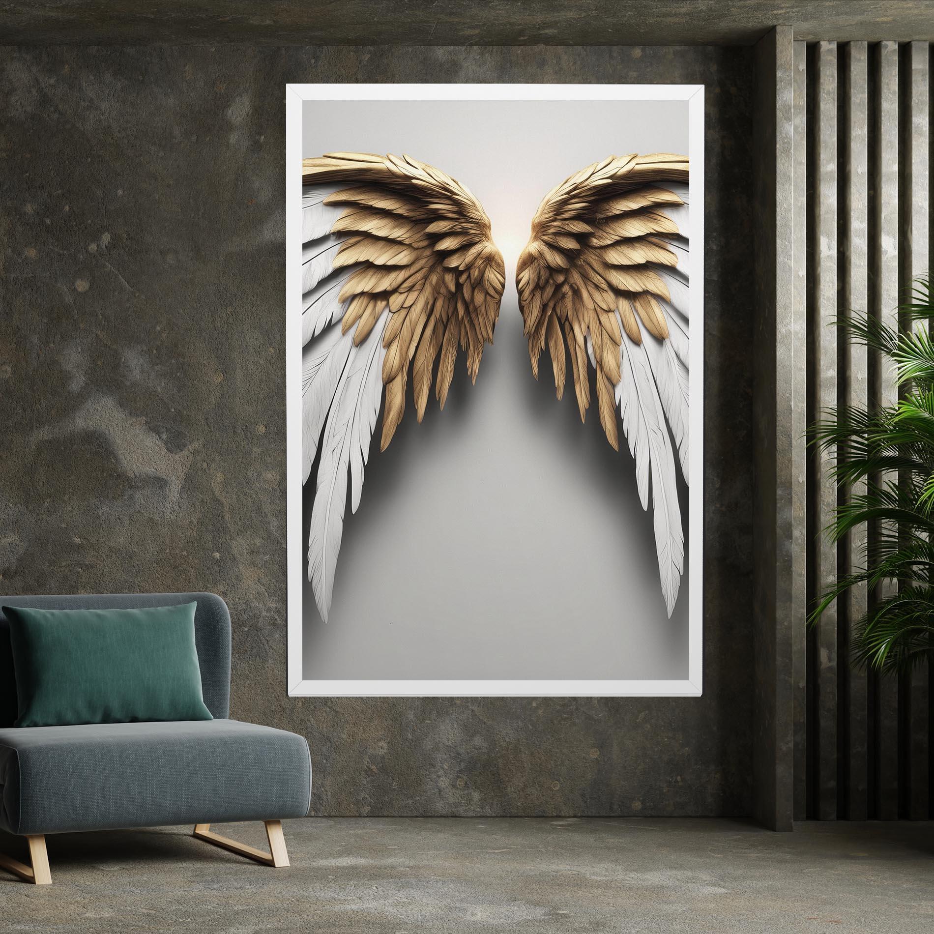 Leinwandbild Realistic Angel Wings mockup 7