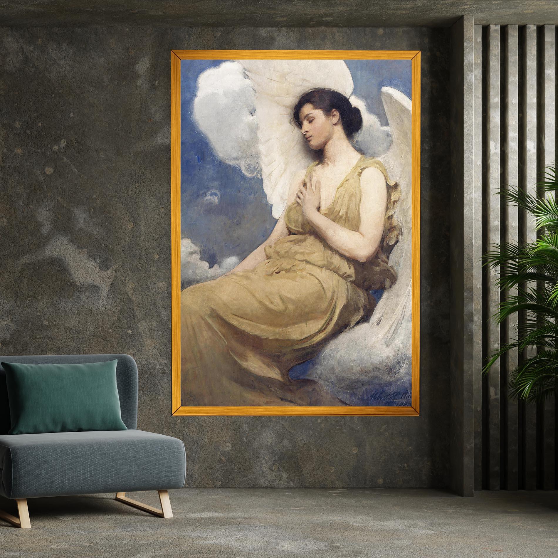 Leinwandbild Angel Woman Painting mockup 7