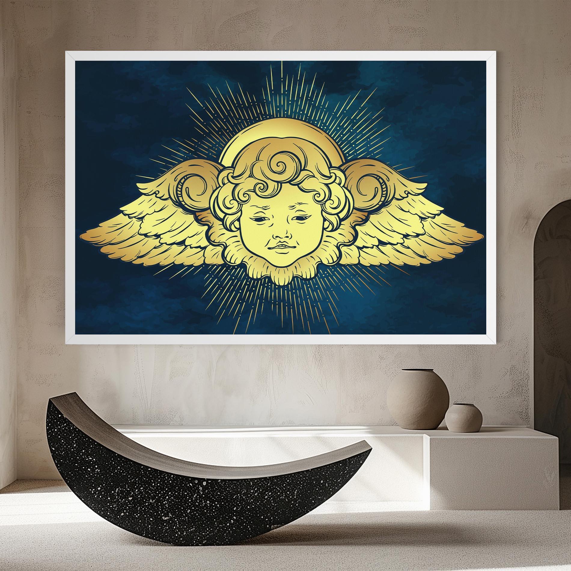 Leinwandbild Angel Gold Head mockup 8