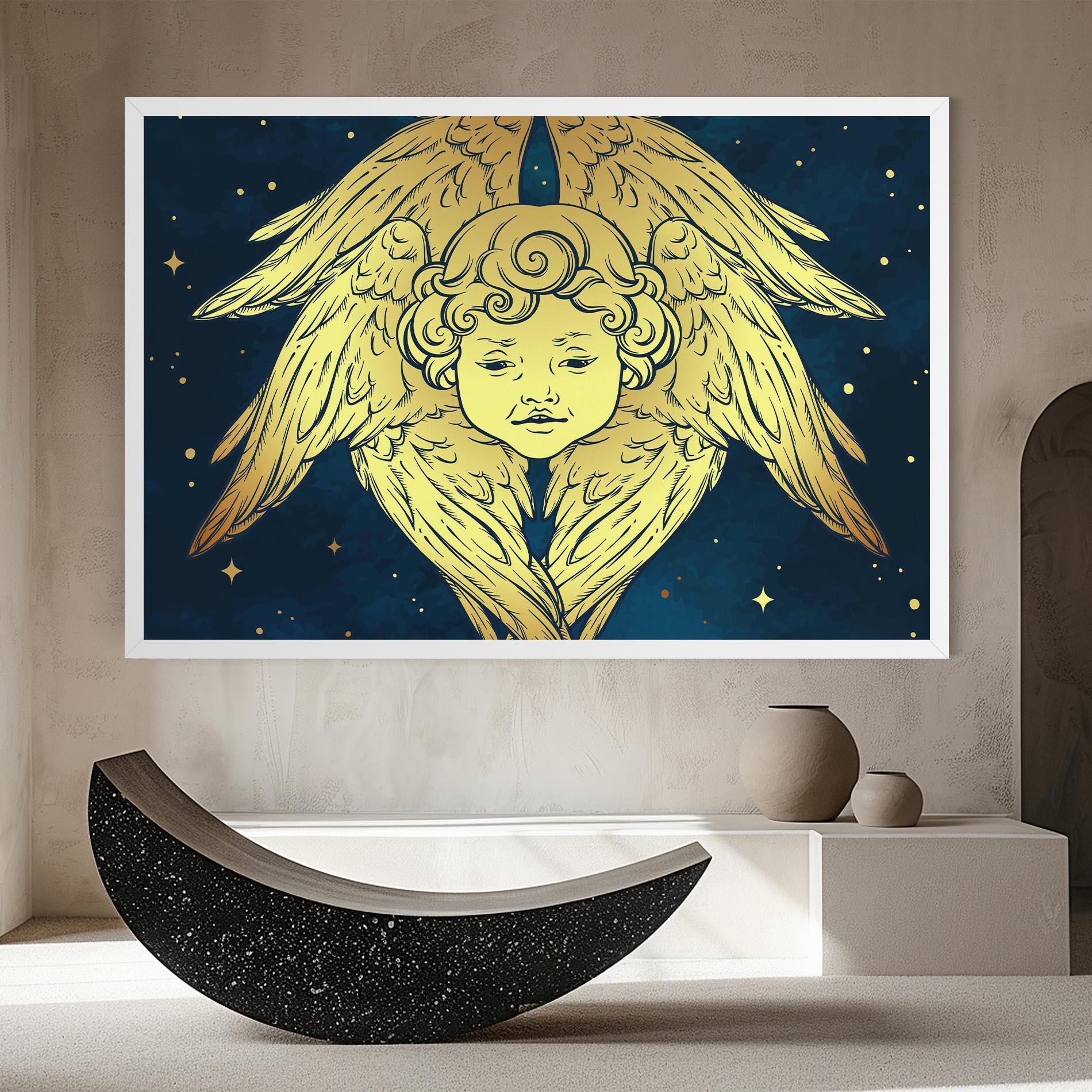Leinwandbild Gold Wings Angel mockup 8