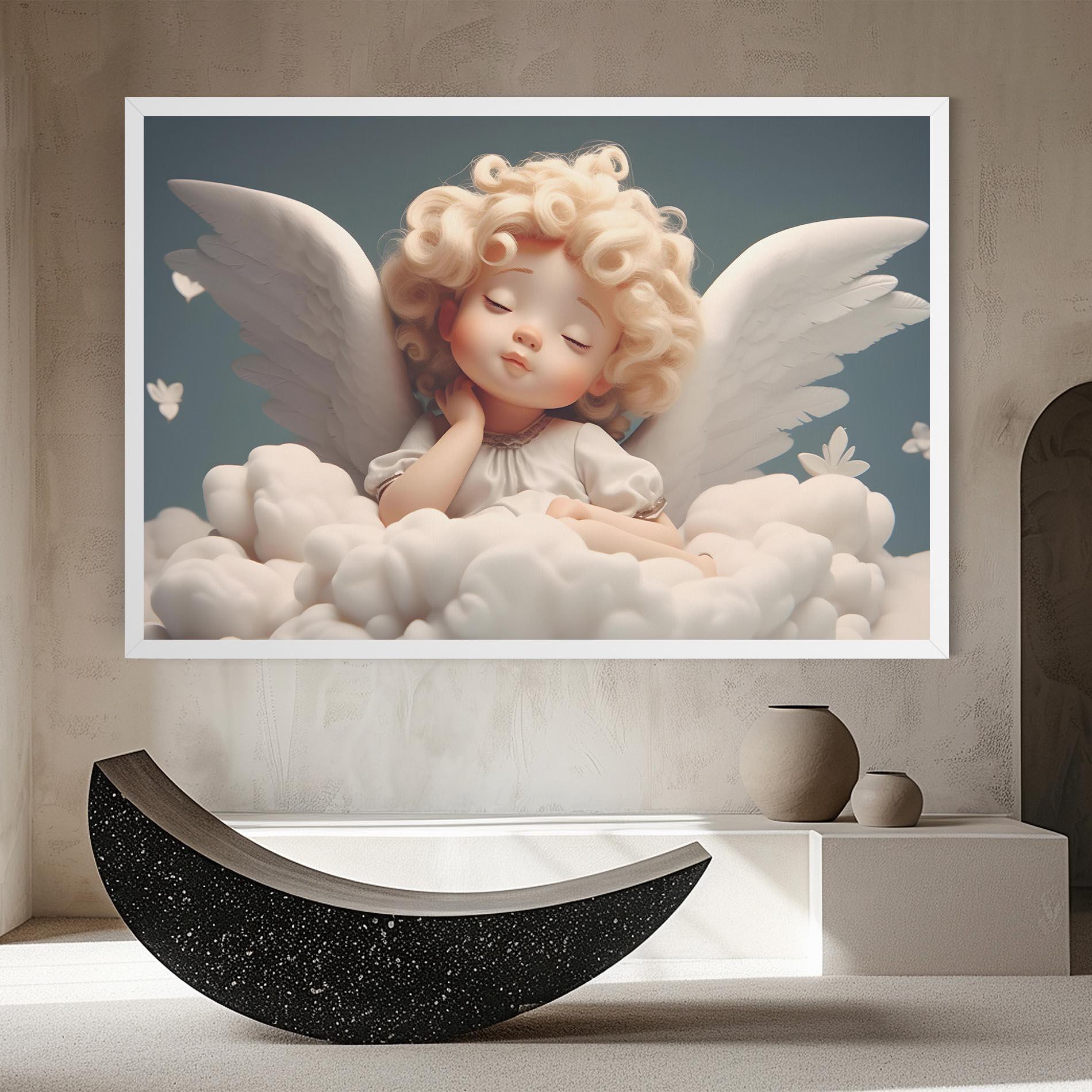 Leinwandbild Statue Baby Angel mockup 8