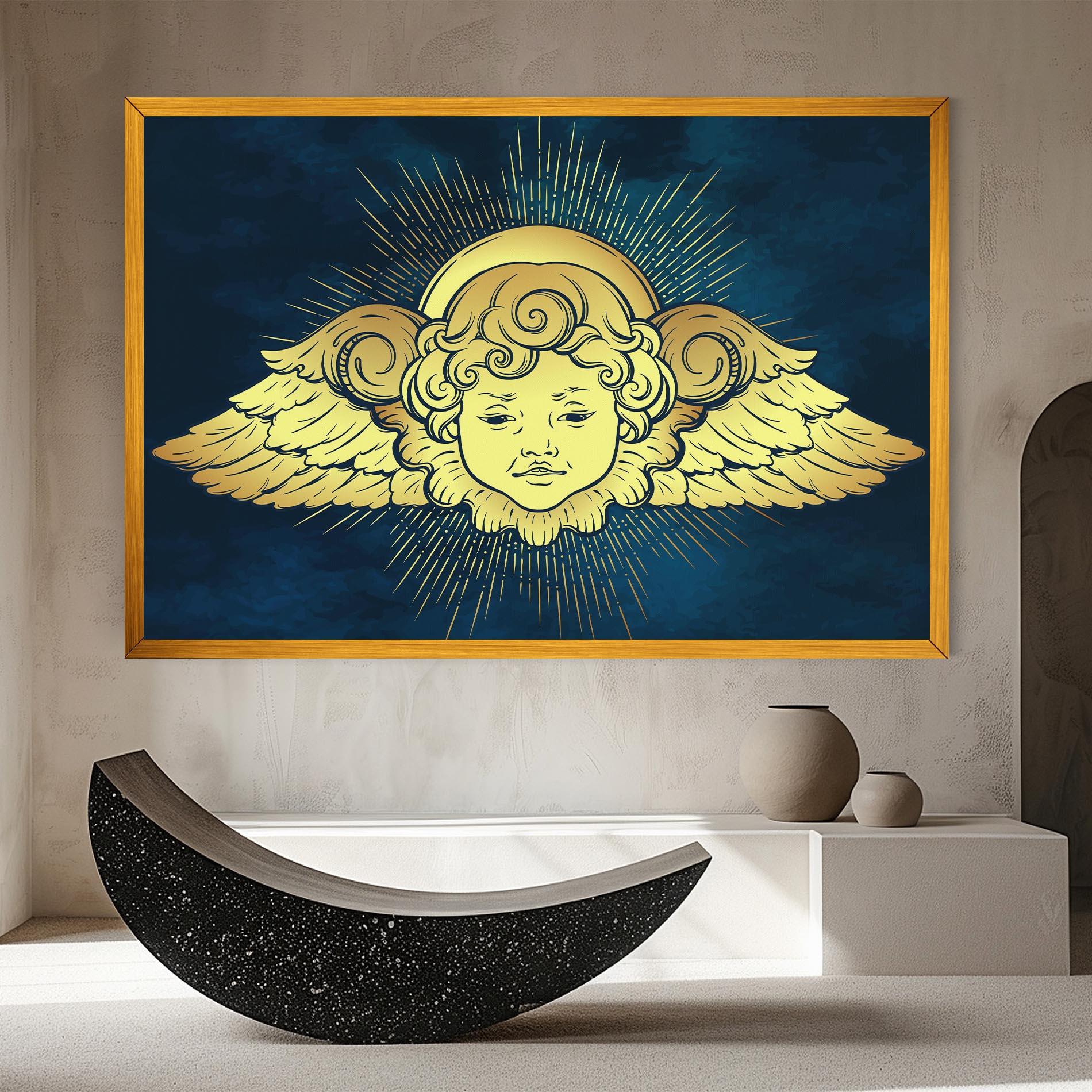 Leinwandbild Angel Gold Head mockup 8