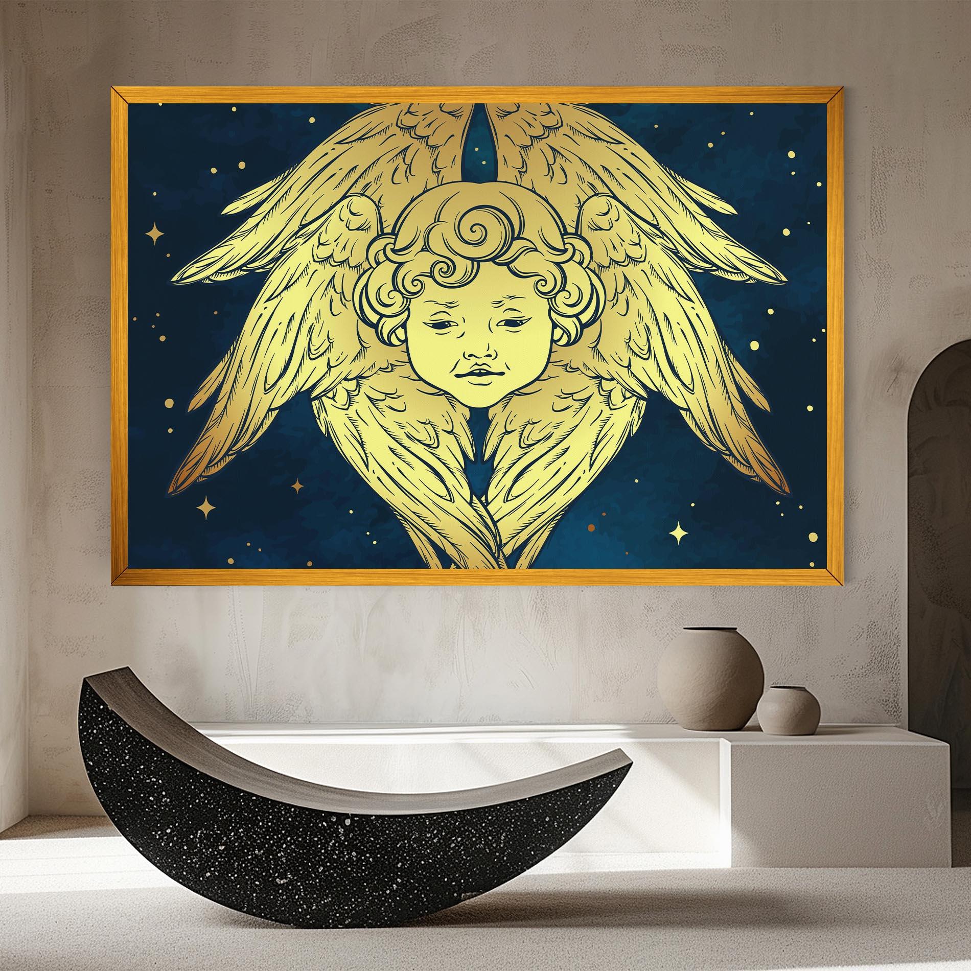 Leinwandbild Gold Wings Angel mockup 8