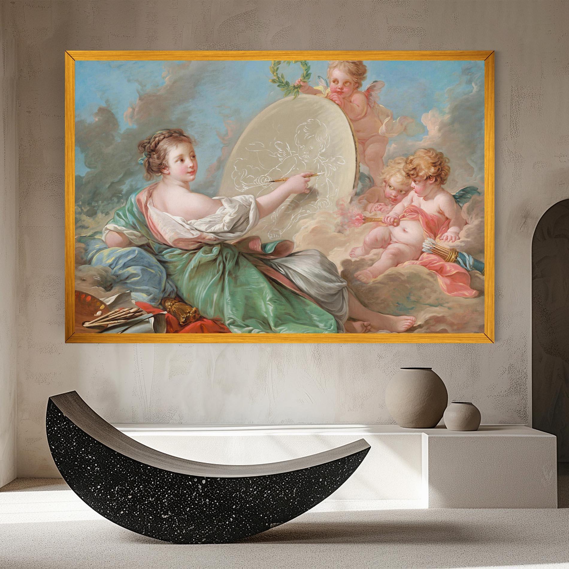 Leinwandbild Painting Cute Angels mockup 8