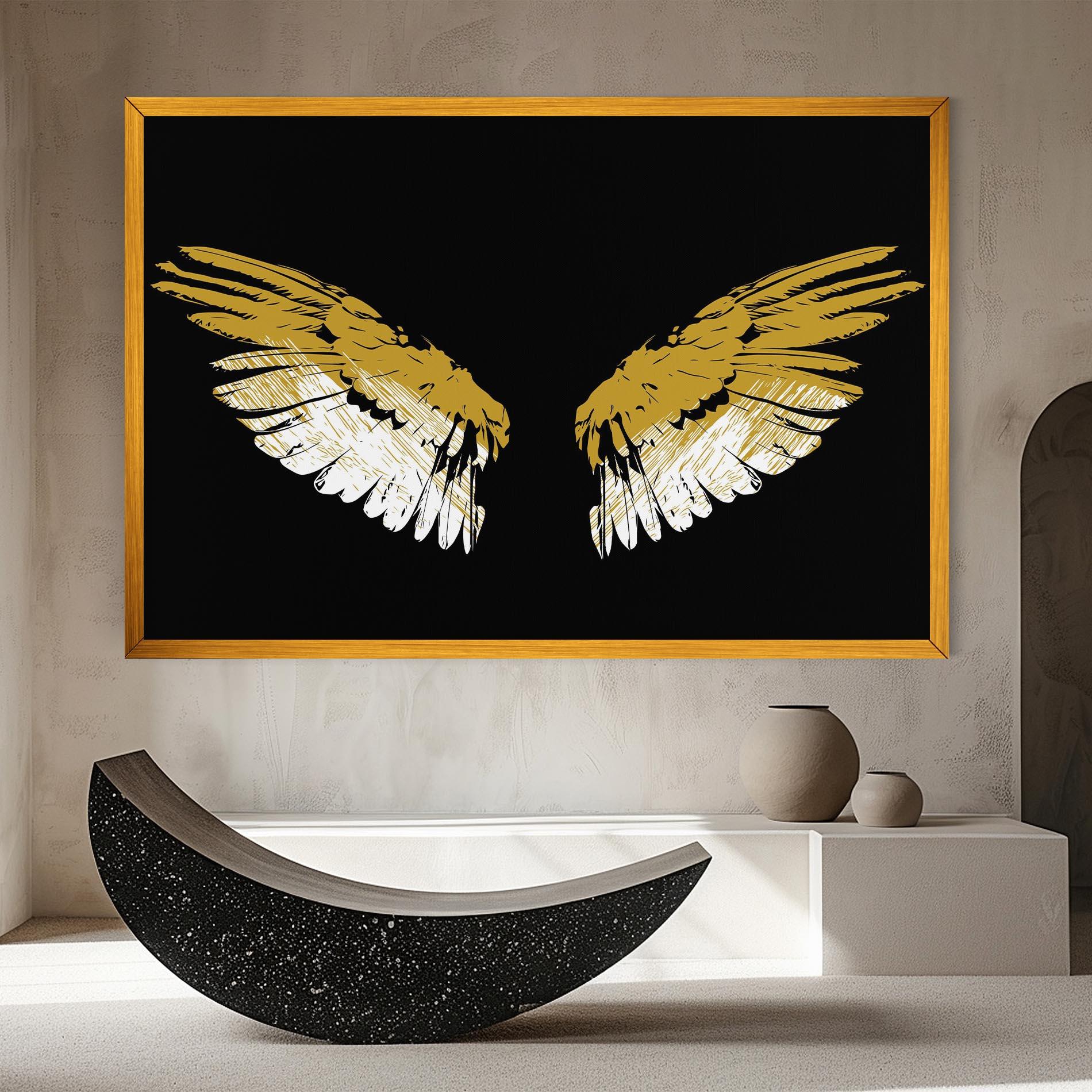 Leinwandbild White Yellow Wings mockup 8