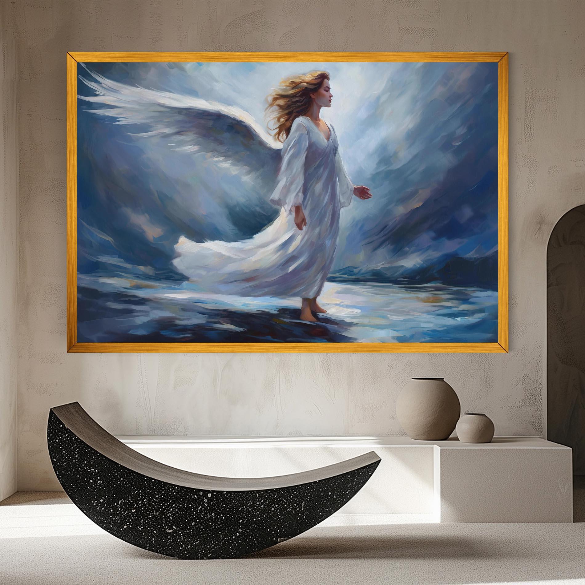 Leinwandbild Wind Angel Woman mockup 8