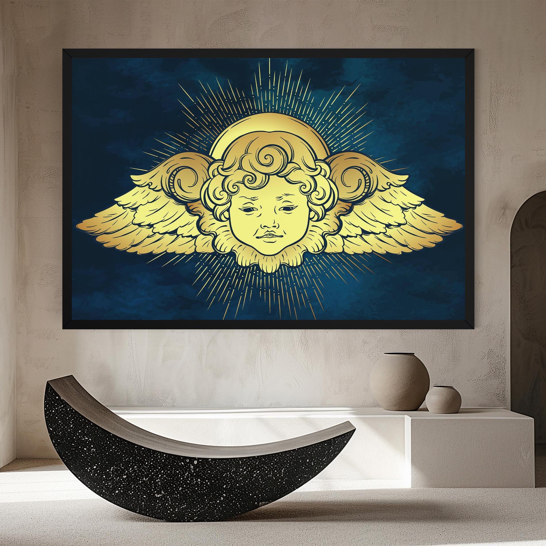 Leinwandbild Angel Gold Head mockup 8