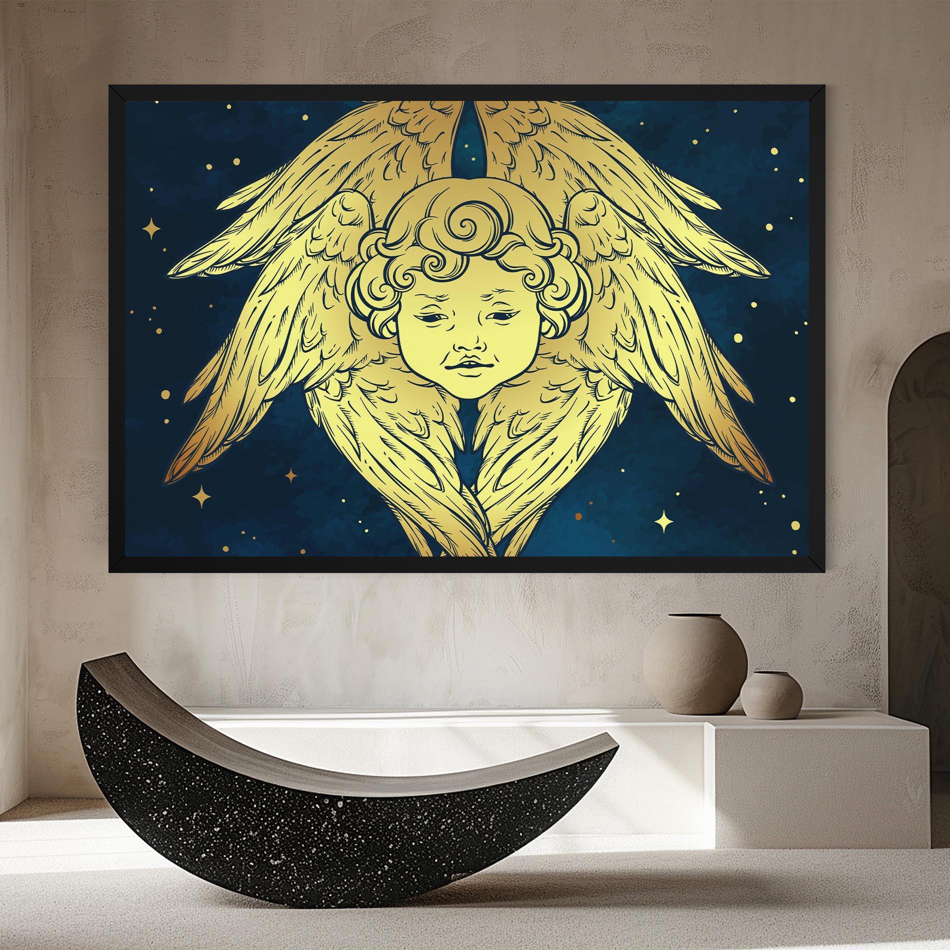 Leinwandbild Gold Wings Angel mockup 8