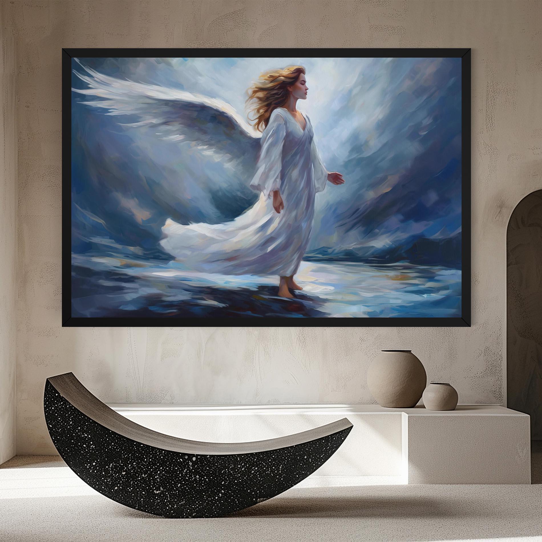 Leinwandbild Wind Angel Woman mockup 8