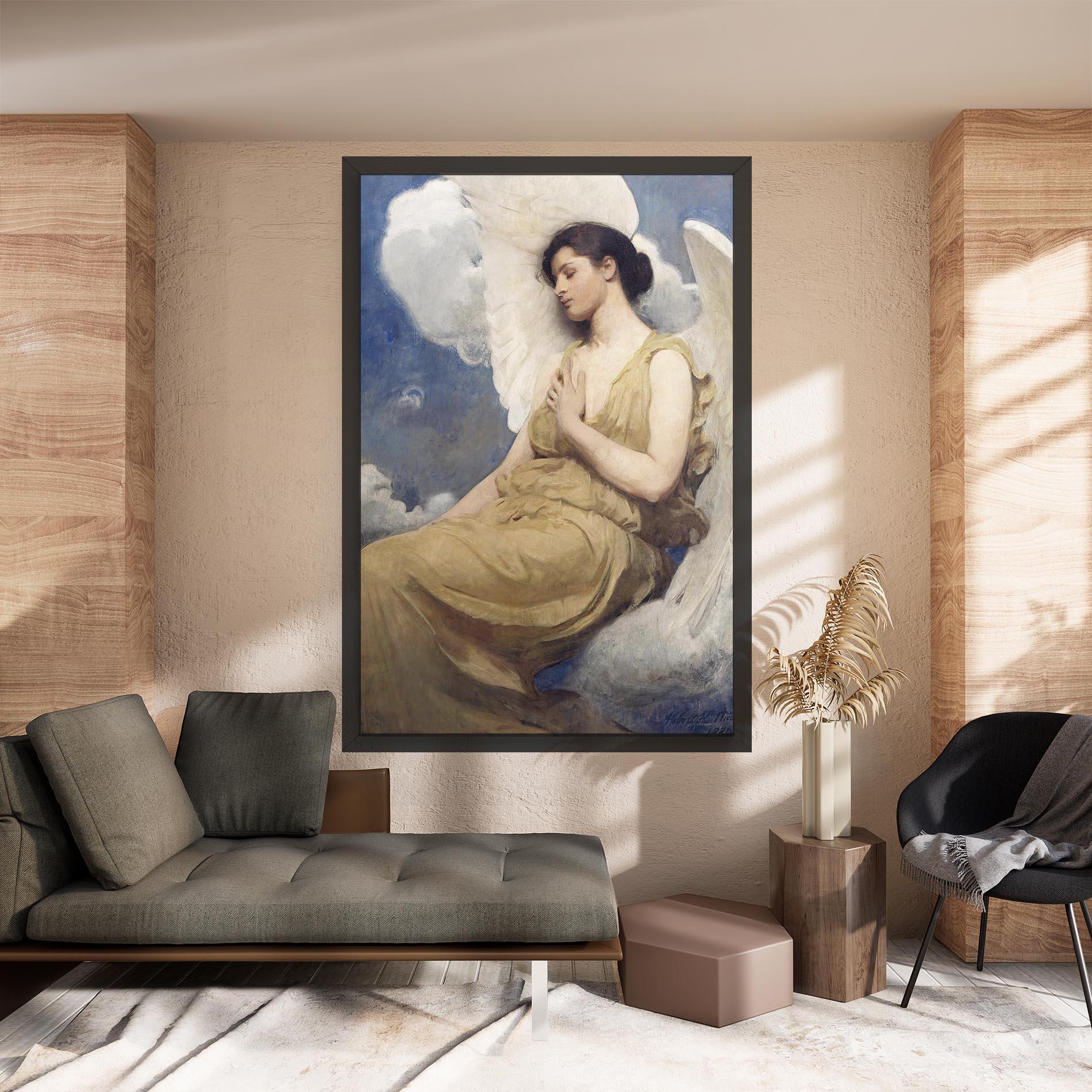 Leinwandbild Angel Woman Painting mockup 8