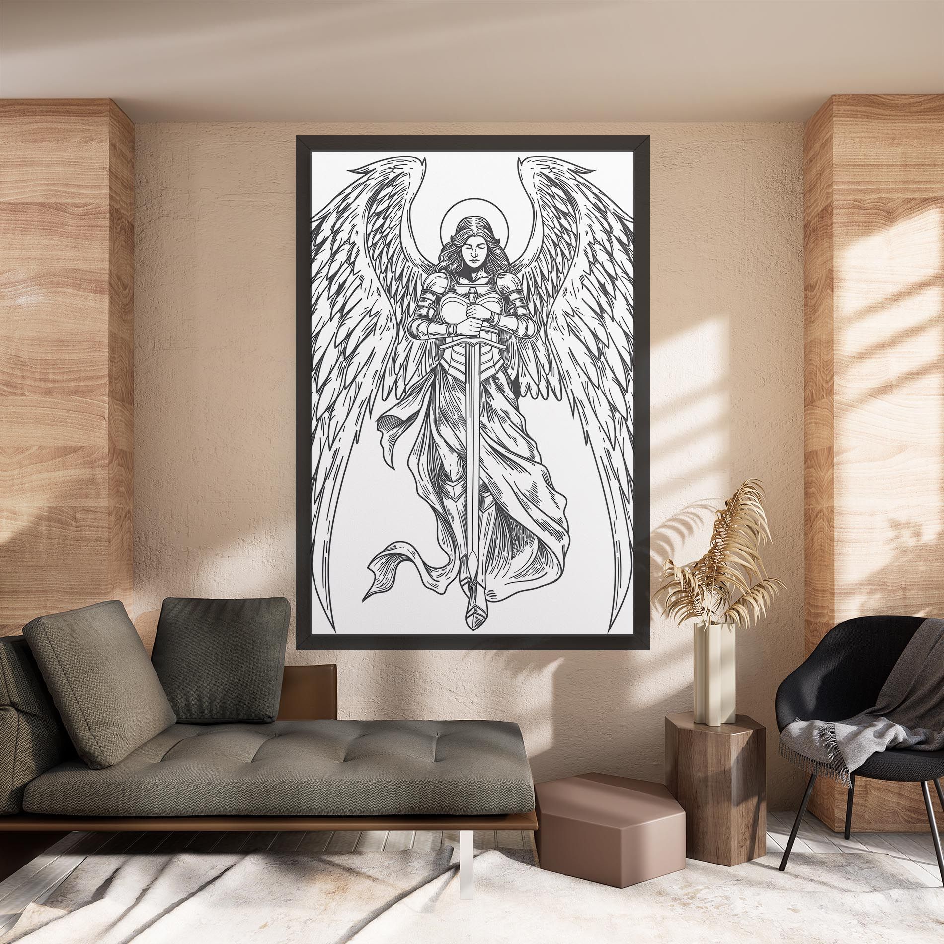 Grey Line Angel mockup 8