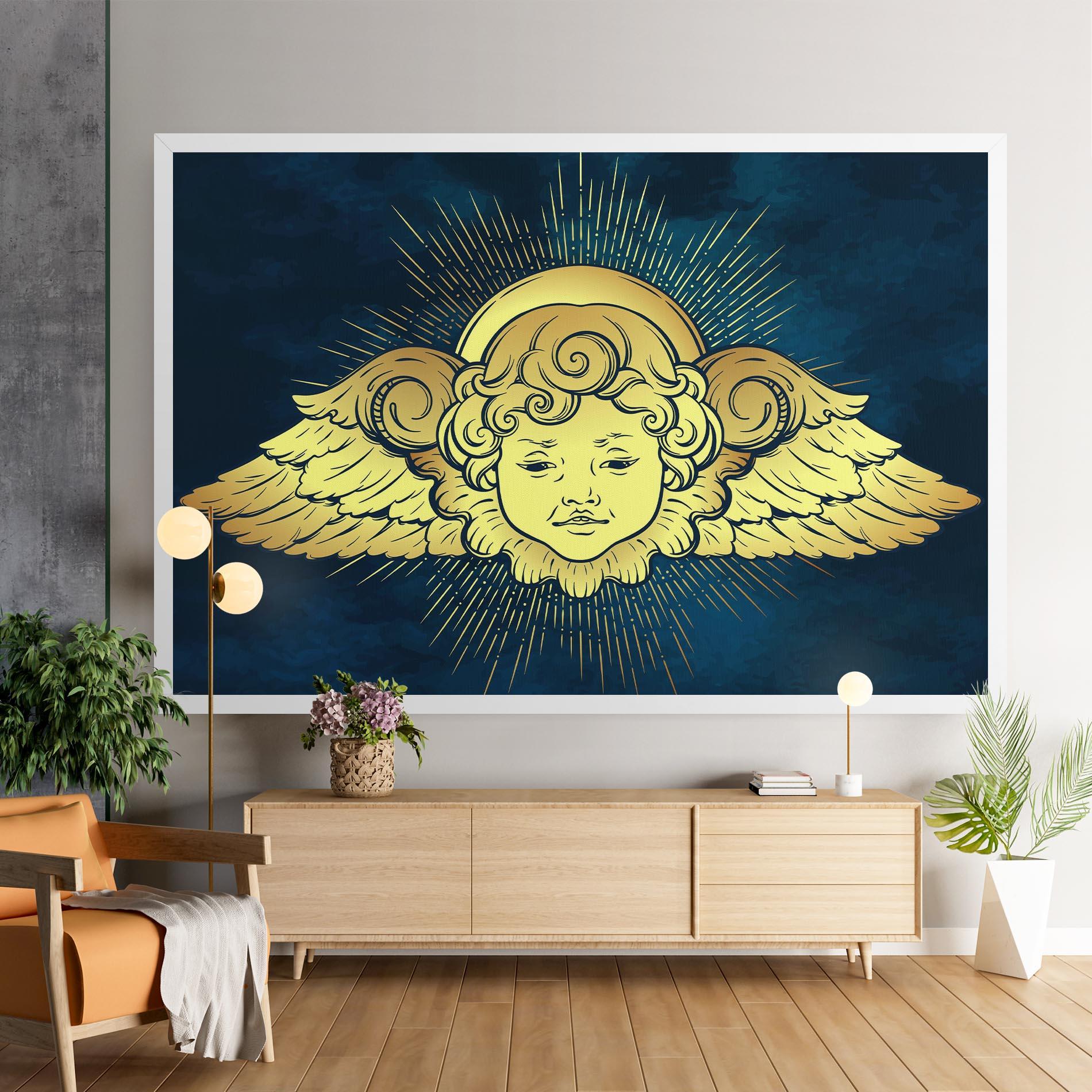 Leinwandbild Angel Gold Head mockup 9