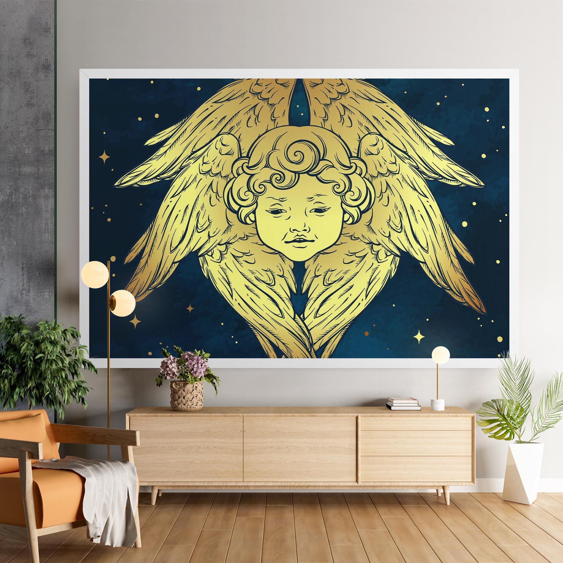 Leinwandbild Gold Wings Angel mockup 9