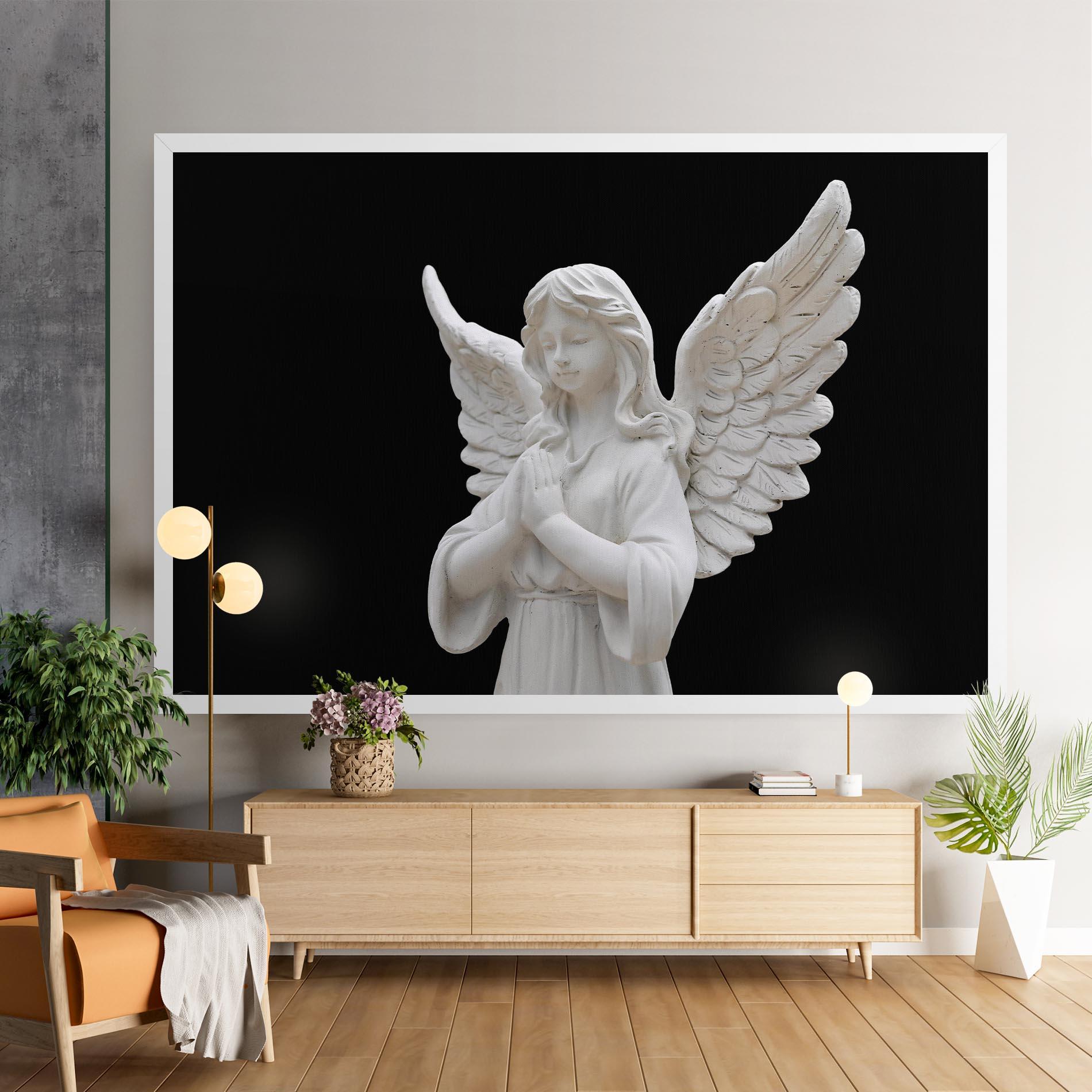 Leinwandbild Pretty Angel Statues mockup 9