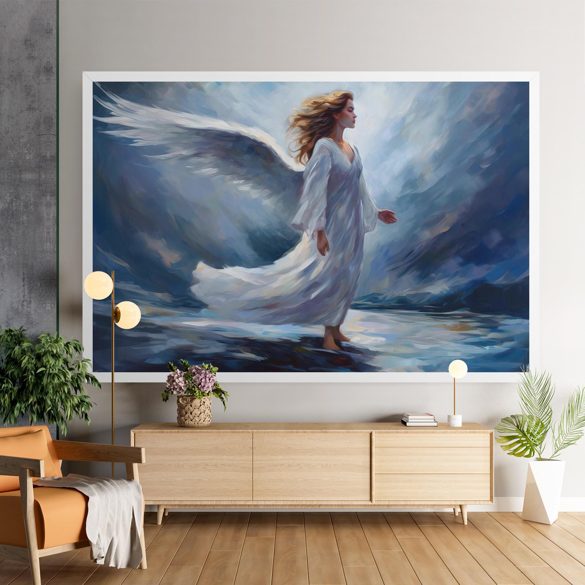 Leinwandbild Wind Angel Woman mockup 9