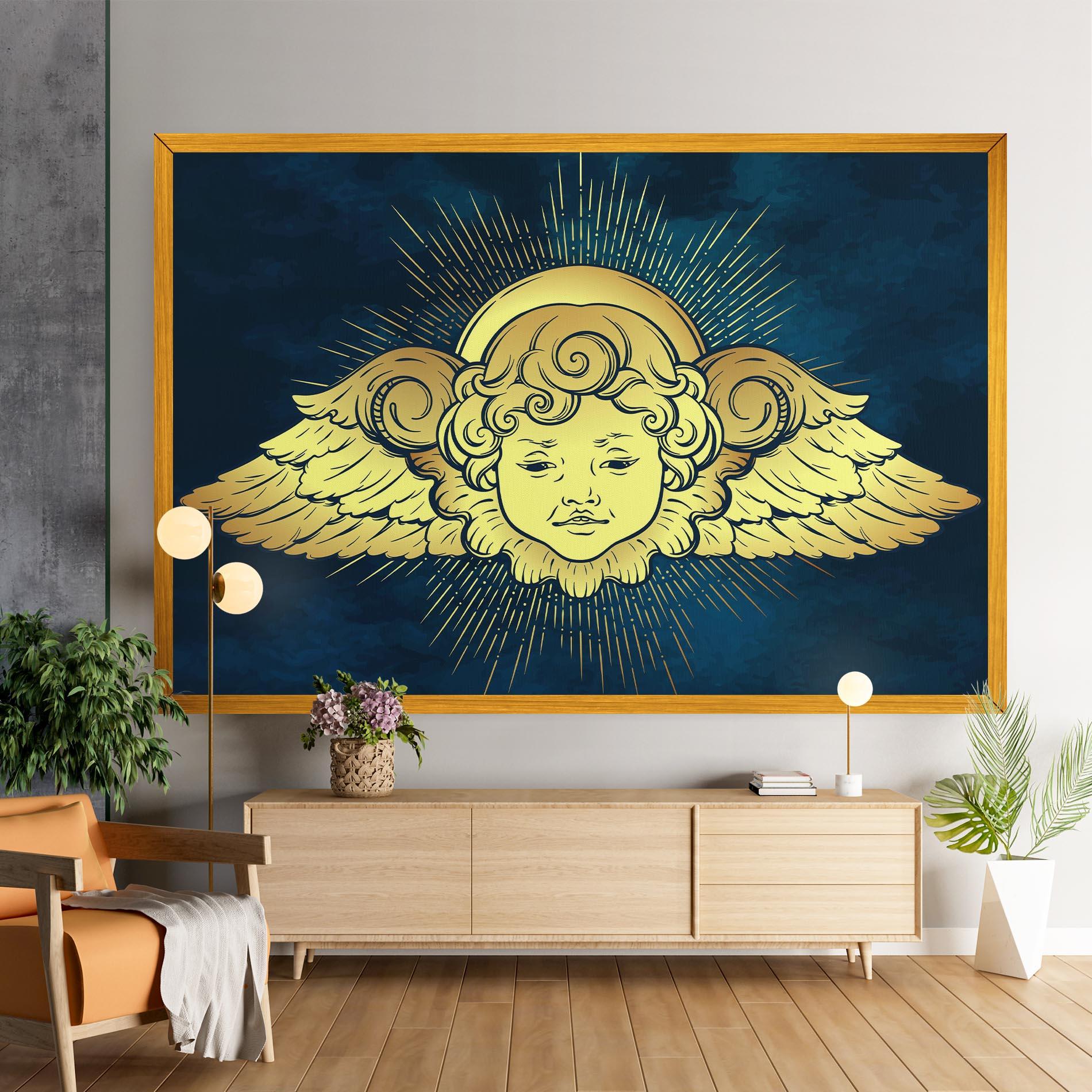 Leinwandbild Angel Gold Head mockup 9