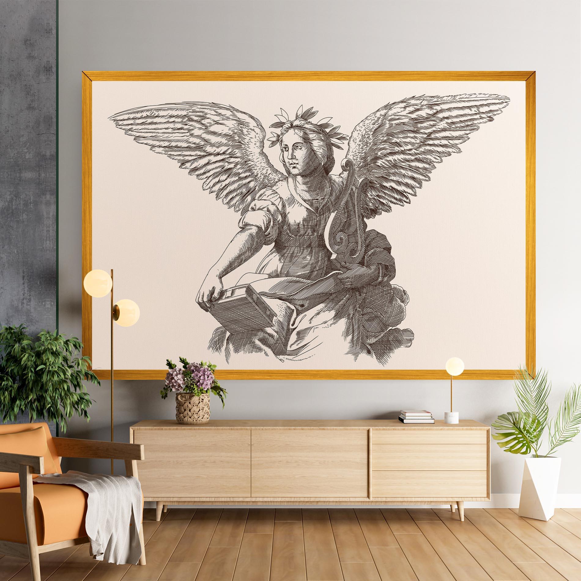 Leinwandbild Brown Line Angel mockup 9