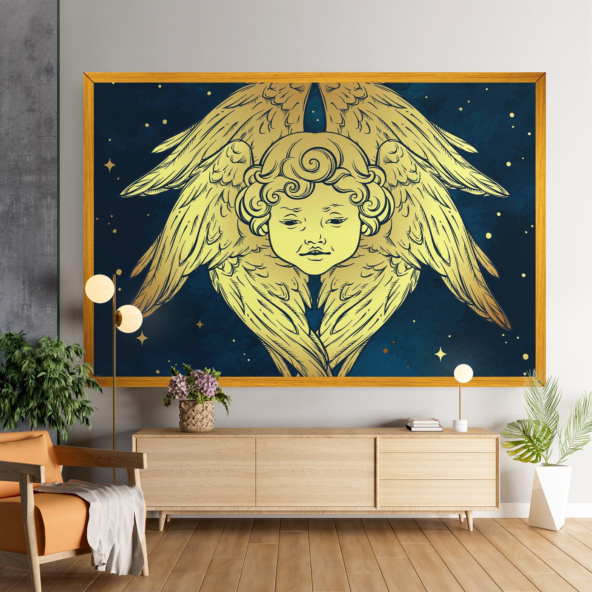 Leinwandbild Gold Wings Angel mockup 9