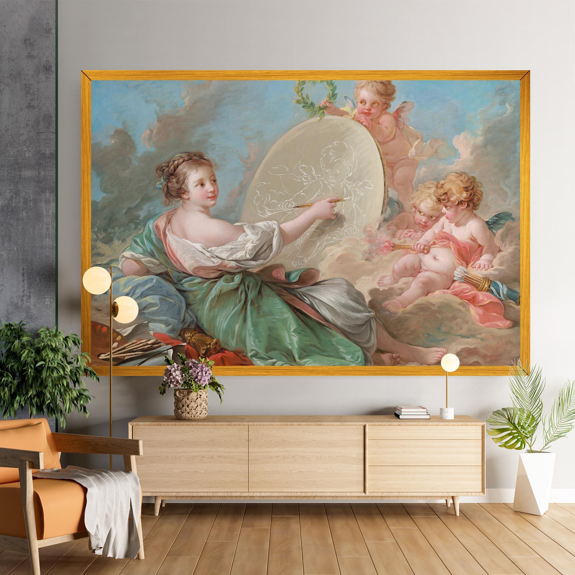 Leinwandbild Painting Cute Angels mockup 9
