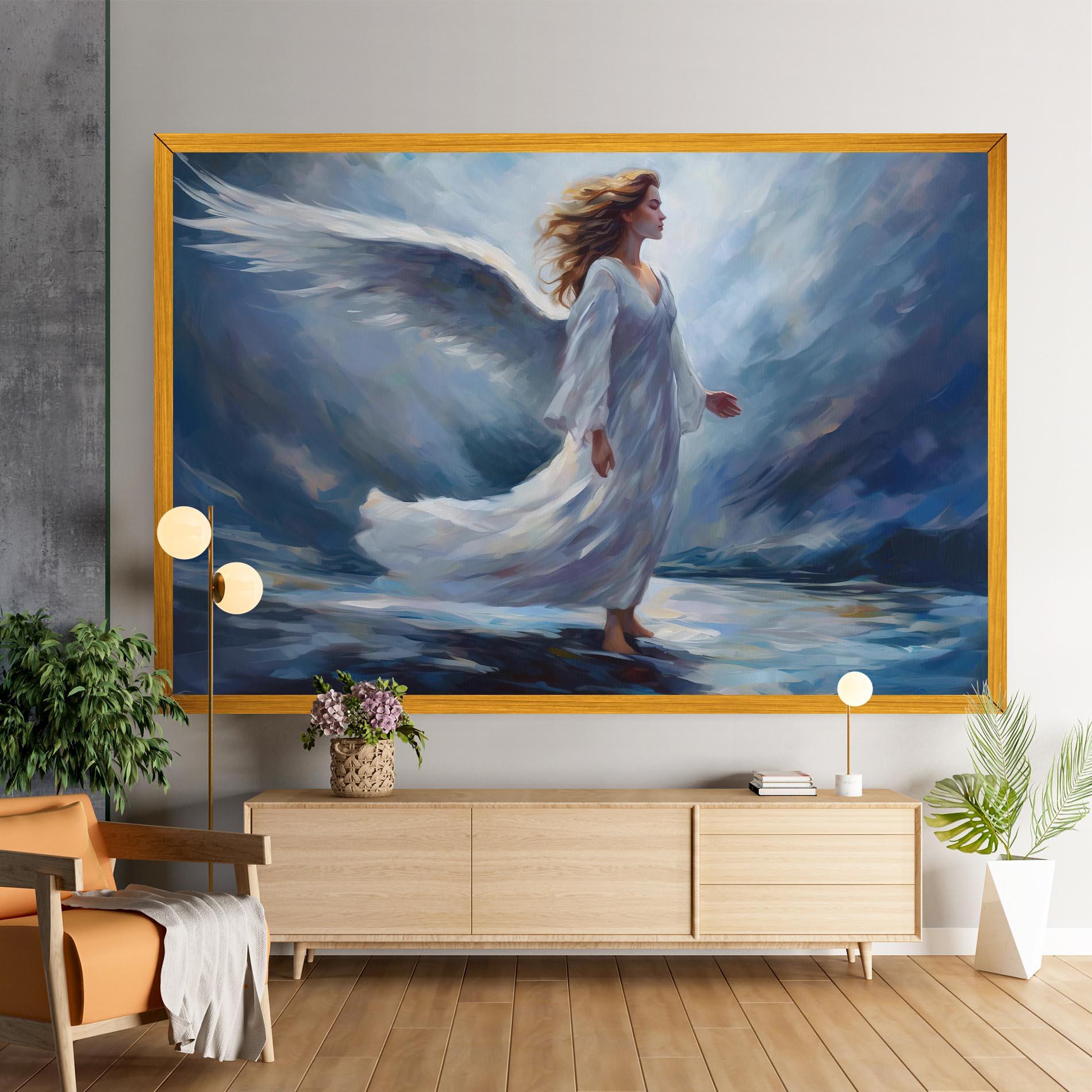 Leinwandbild Wind Angel Woman mockup 9