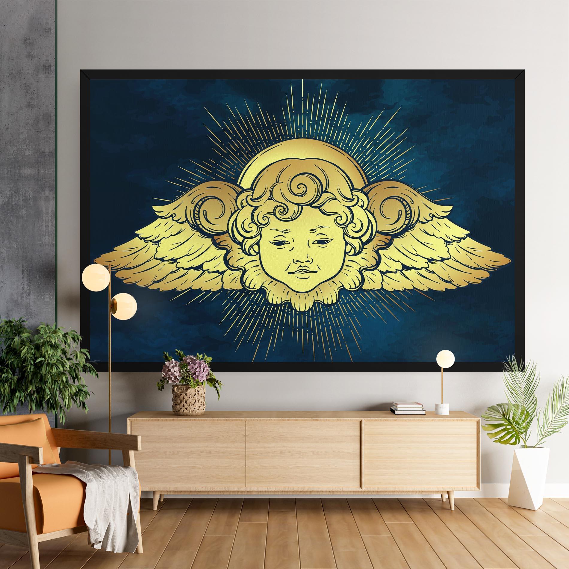 Leinwandbild Angel Gold Head mockup 9