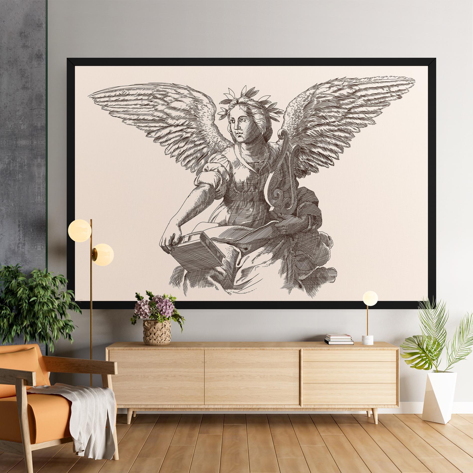 Leinwandbild Brown Line Angel mockup 9