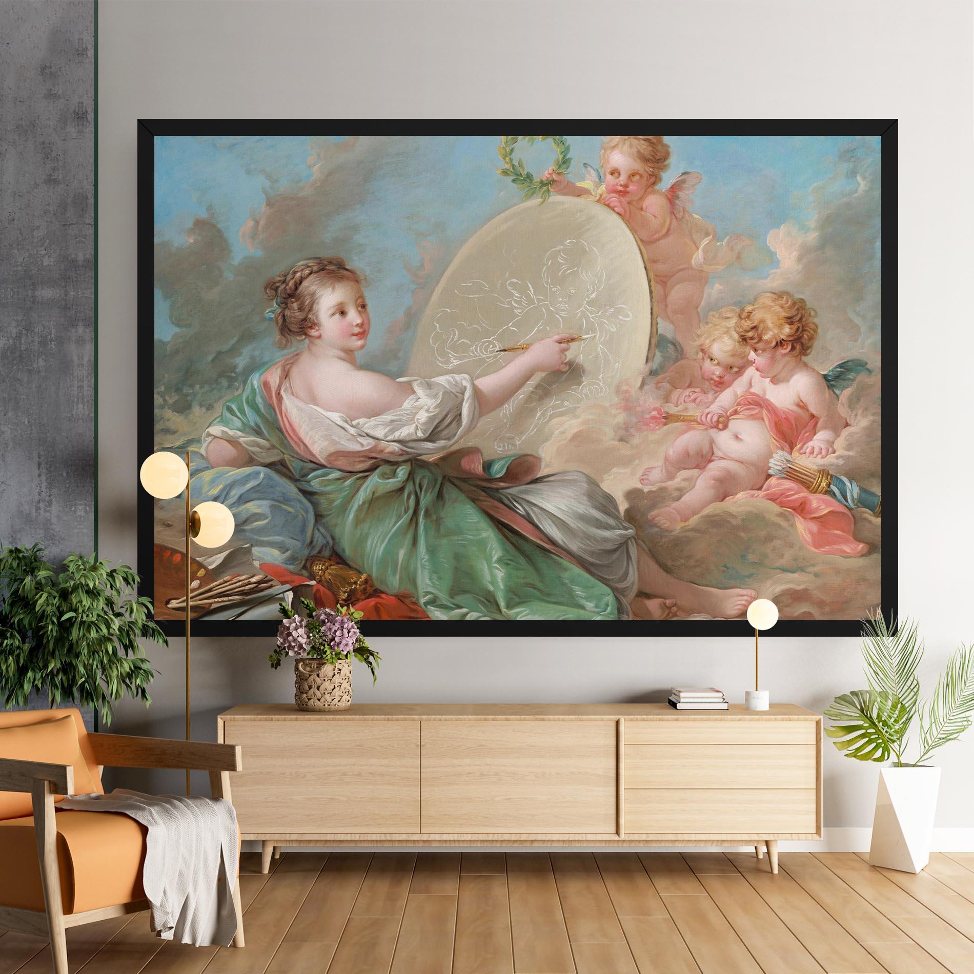 Leinwandbild Painting Cute Angels mockup 9