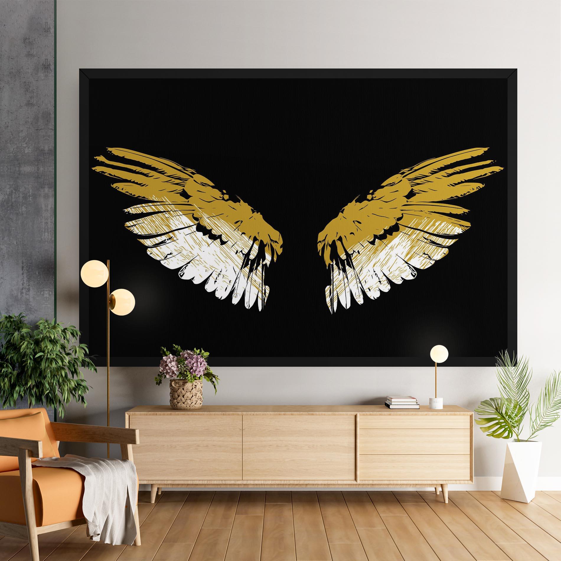 Leinwandbild White Yellow Wings mockup 9
