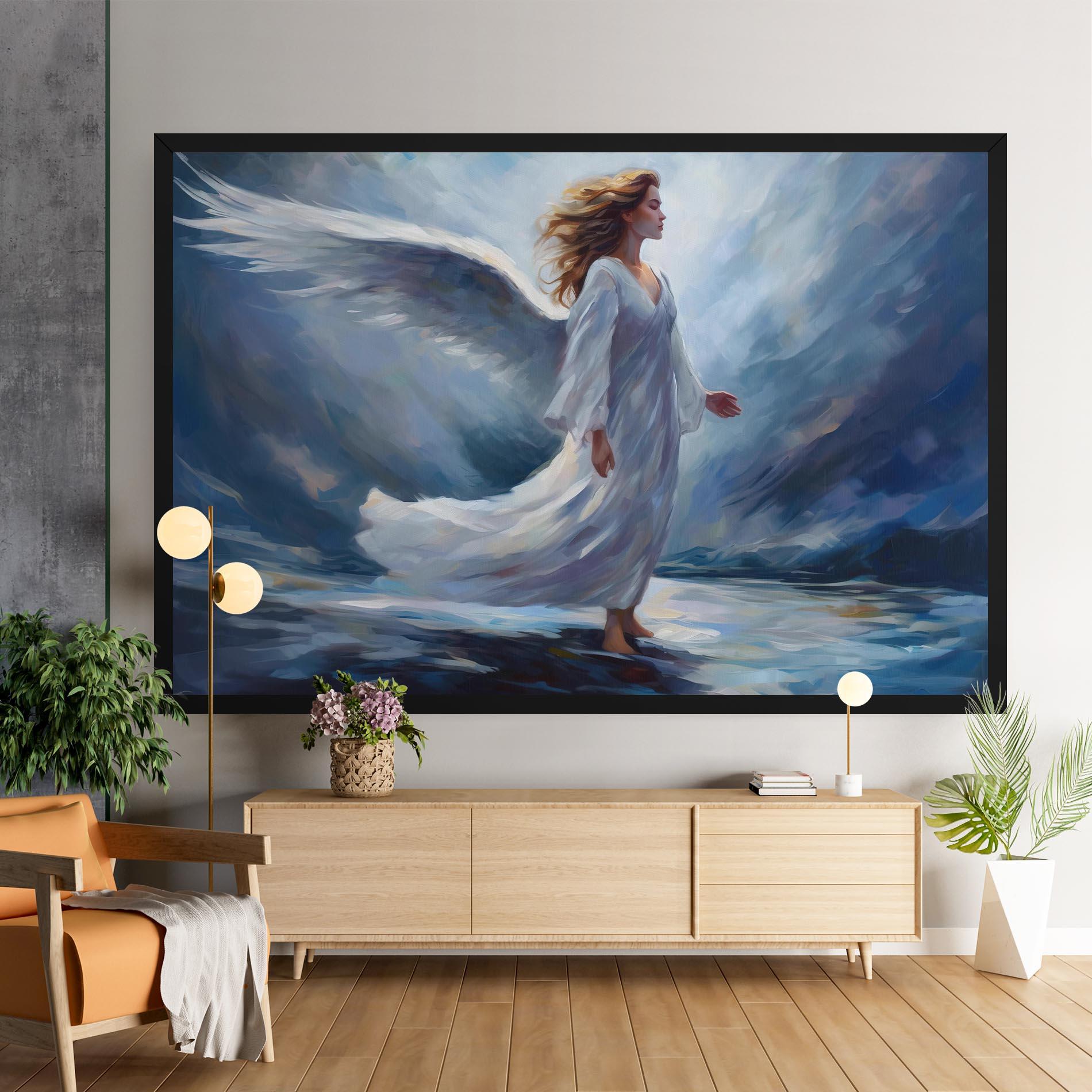 Leinwandbild Wind Angel Woman mockup 9