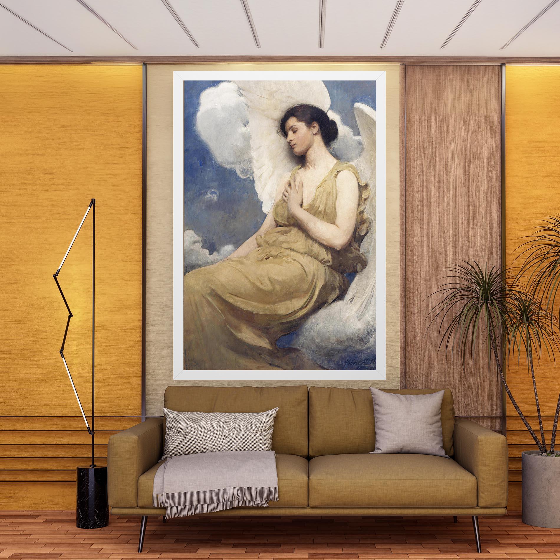 Leinwandbild Angel Woman Painting mockup 9
