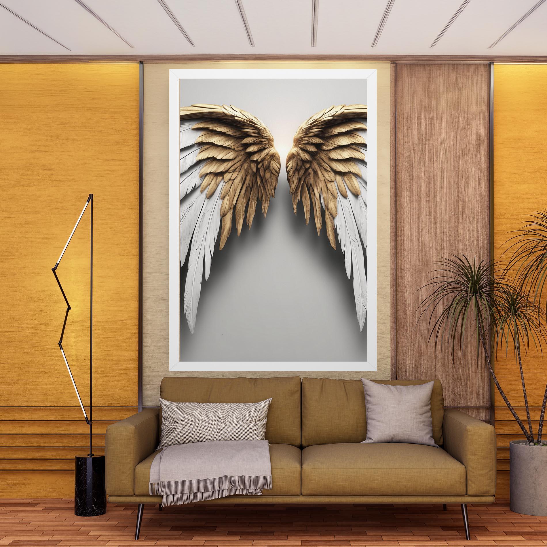 Leinwandbild Realistic Angel Wings mockup 9