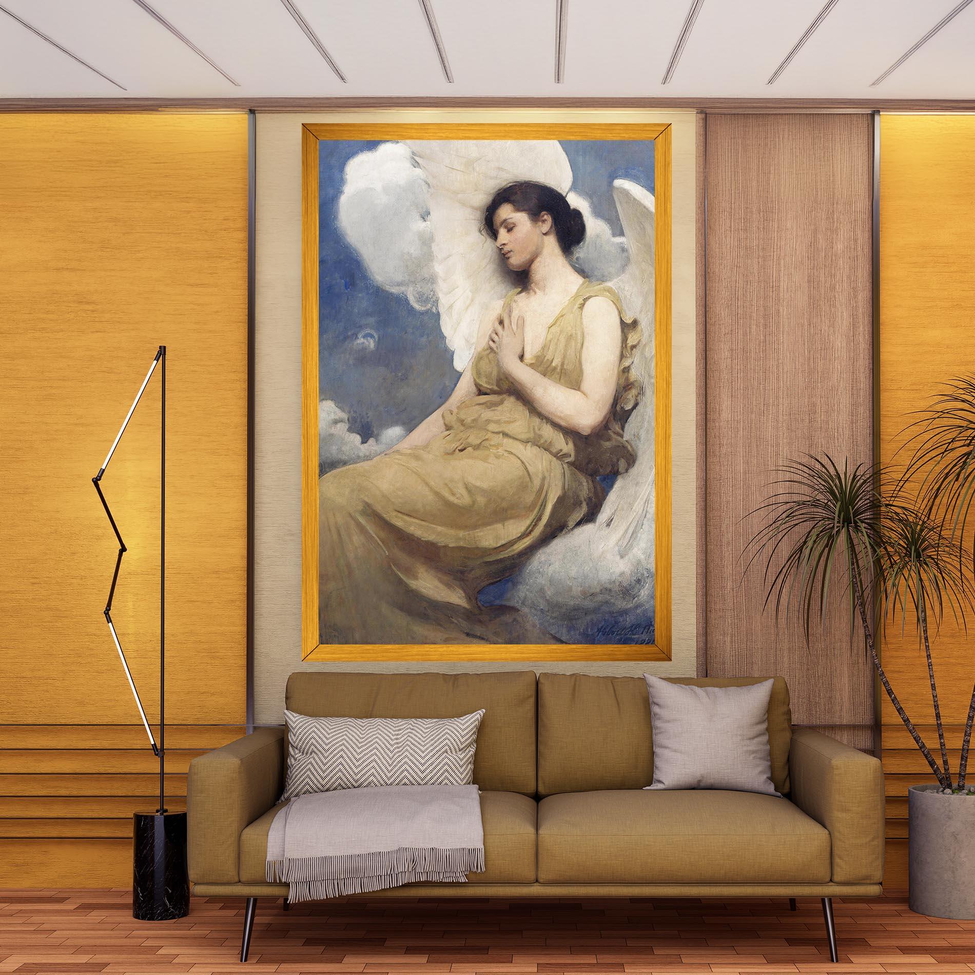 Leinwandbild Angel Woman Painting mockup 9