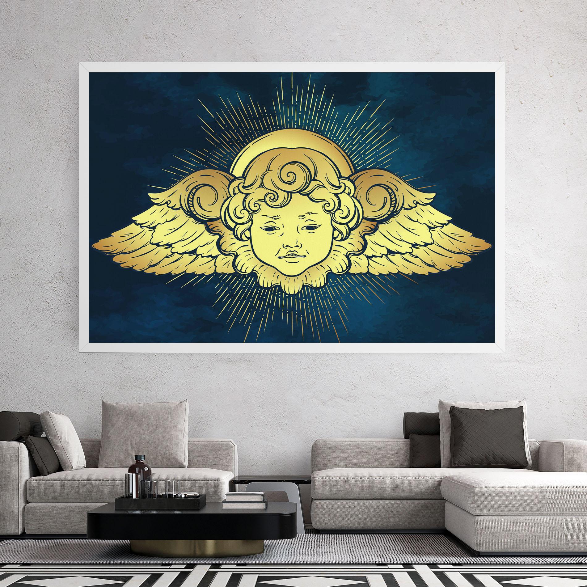 Leinwandbild Angel Gold Head mockup 2