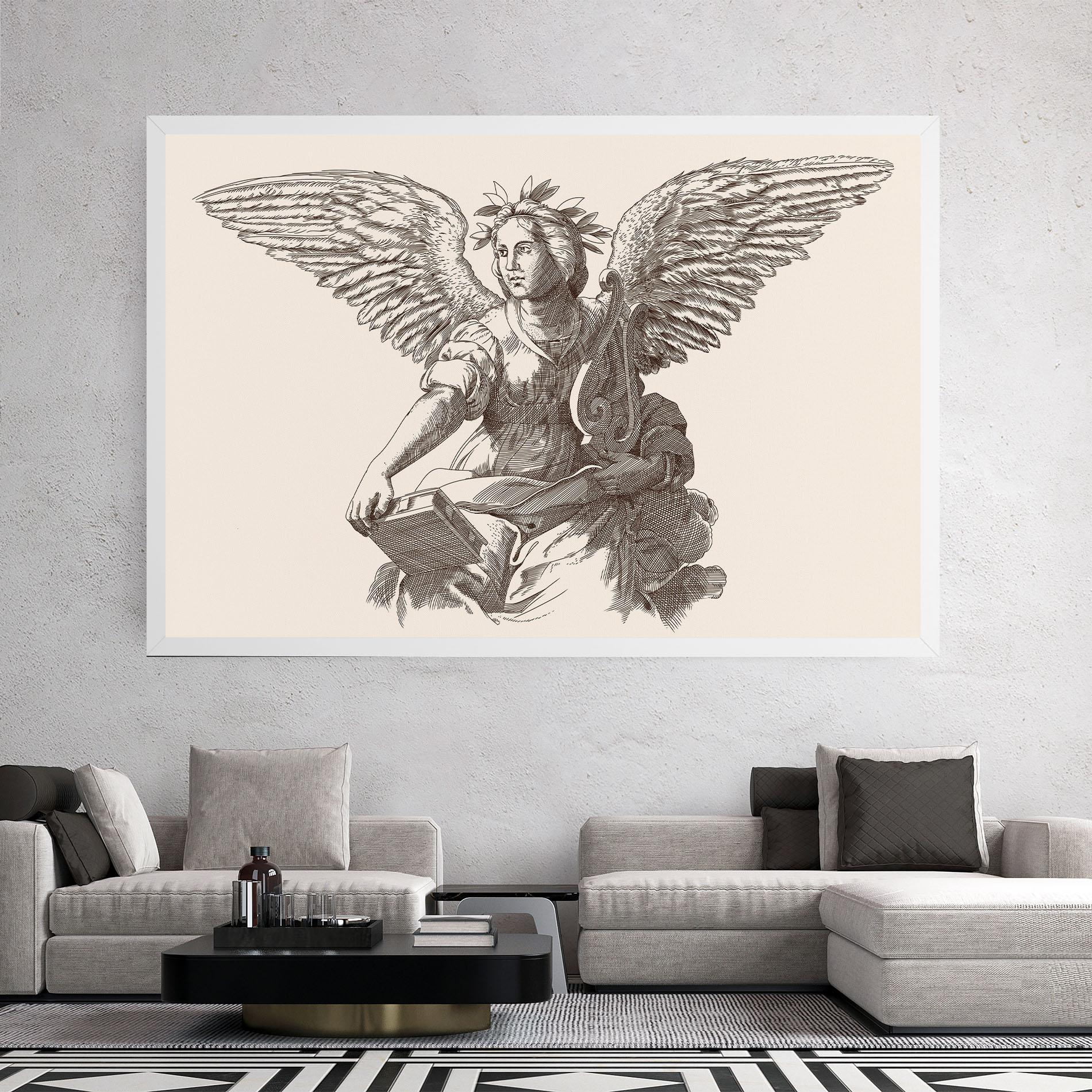 Leinwandbild Brown Line Angel mockup 2