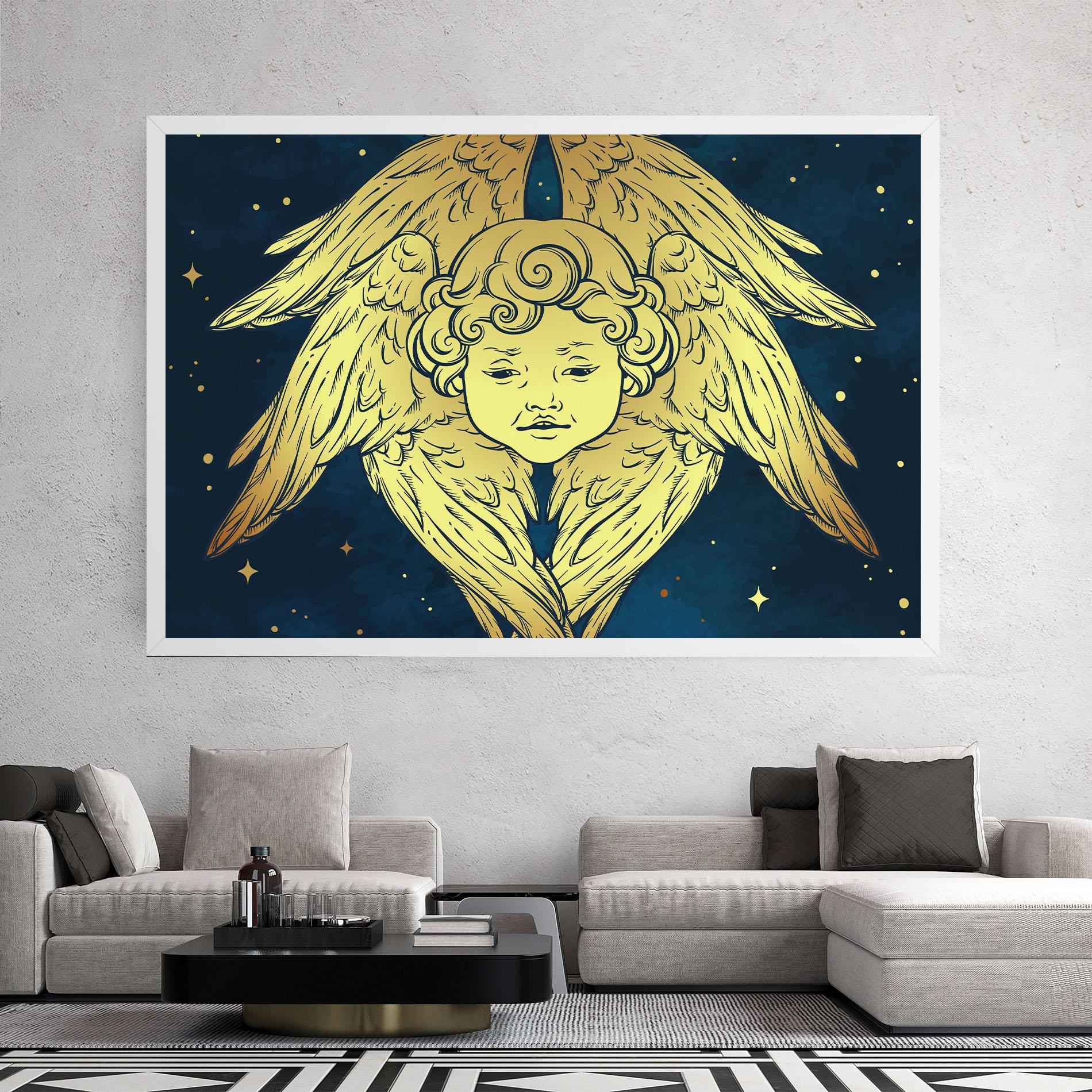 Leinwandbild Gold Wings Angel mockup 2