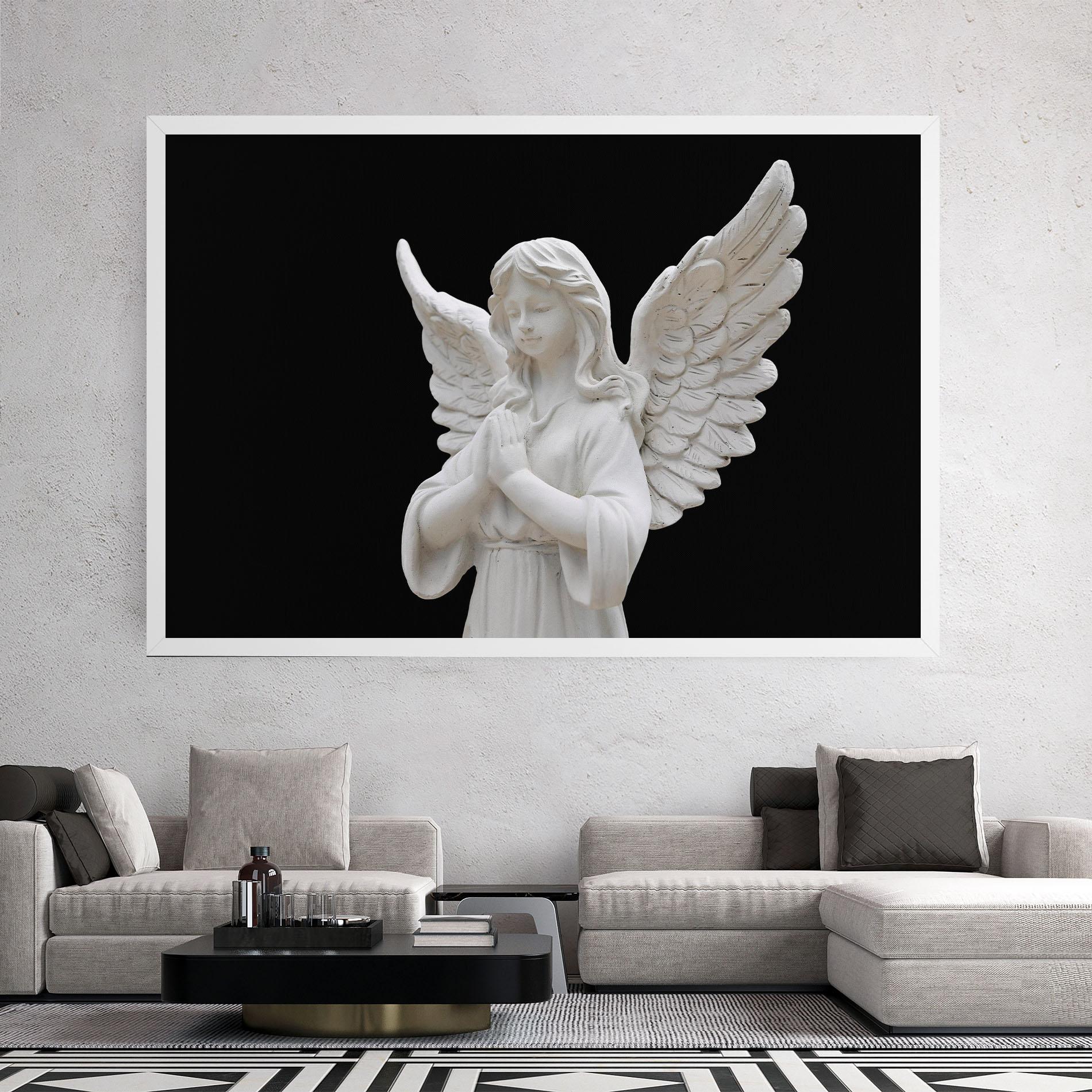 Leinwandbild Pretty Angel Statues mockup 2