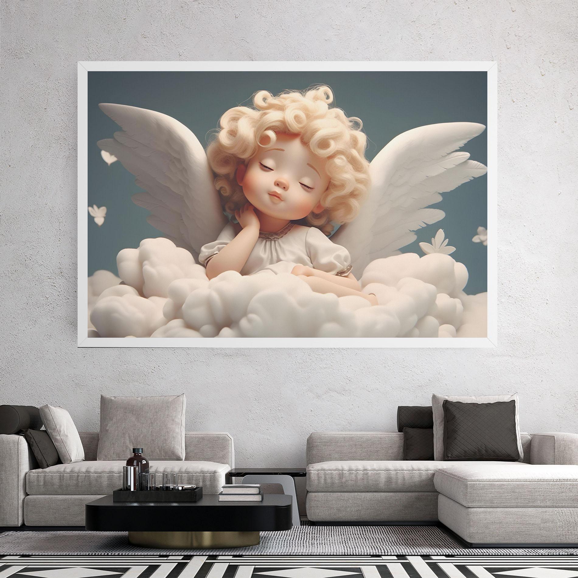 Leinwandbild Statue Baby Angel mockup 2